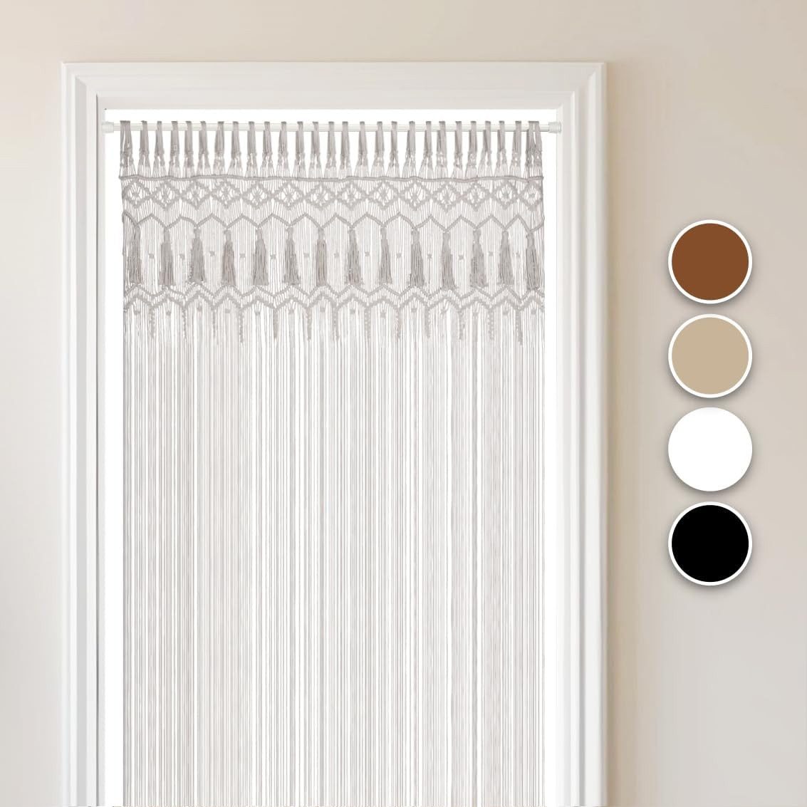 Cozyor Türvorhang Makramee 132 x 200 cm Boho Vorhang Fenstervorhang Raumtei günstig online kaufen