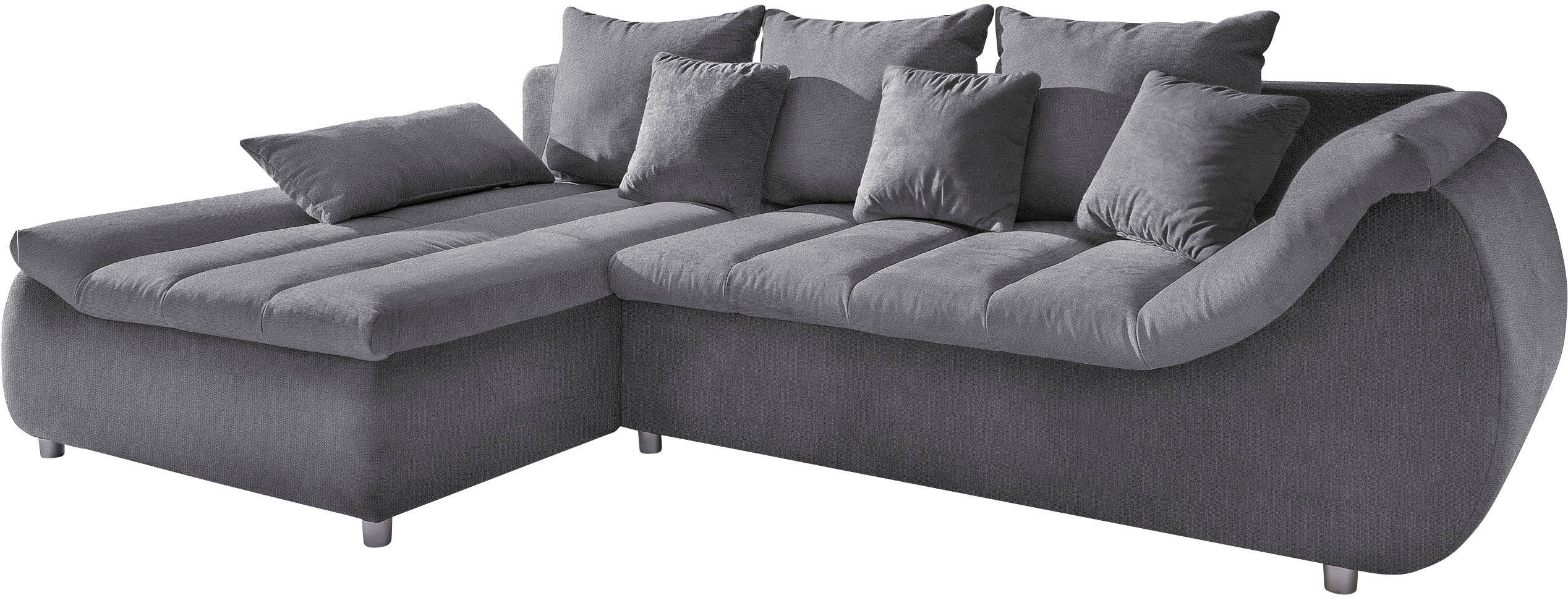 INOSIGN Ecksofa "Imola elegant und bequem, aktuelle Steppung im Sitz, L-For günstig online kaufen
