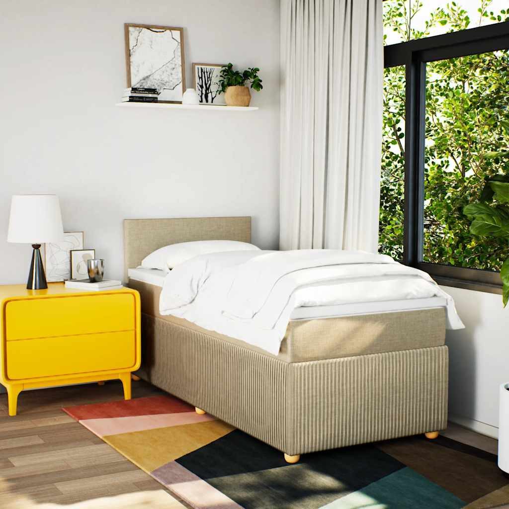 vidaXL Bett Boxspringbett mit Matratze Creme günstig online kaufen