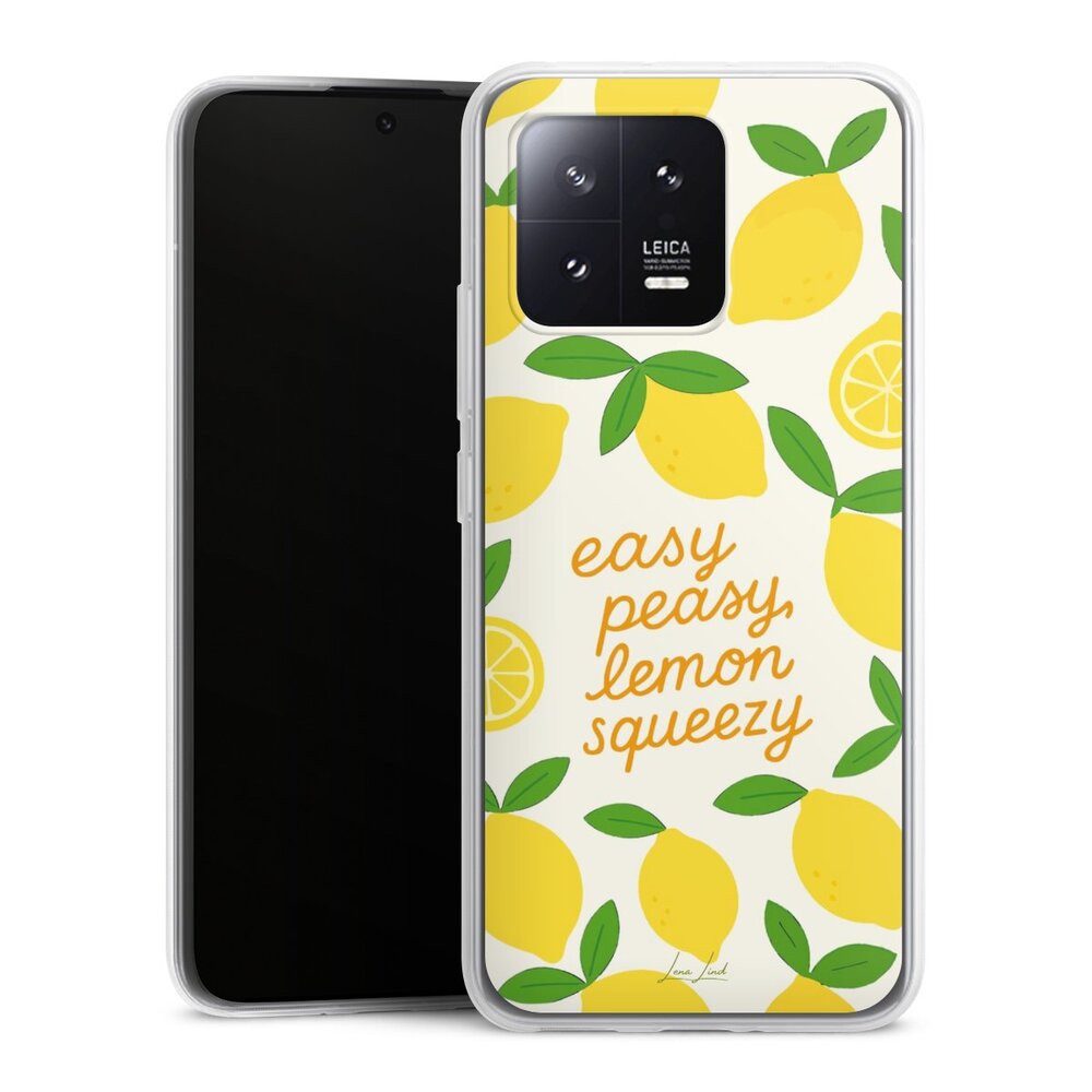 DeinDesign Handyhülle Zitrone Spruch Statement Easy Peasy Lemon Queezy, Xiaomi 13 Slim Case Silikon Hülle Ultra Dünn Schutzhülle