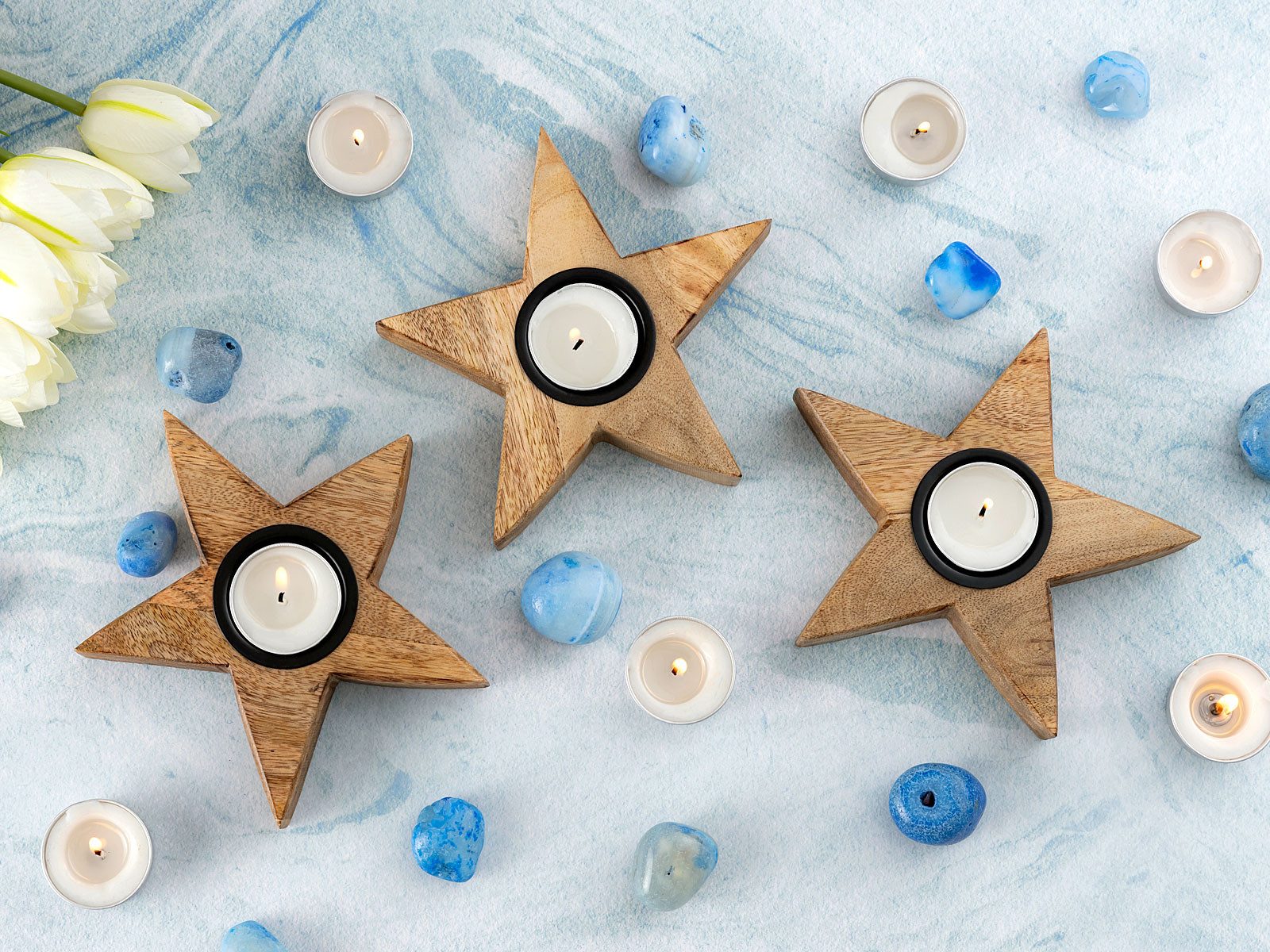 Amagohome Teelichthalter Teelichthalter 3er Set Kerzenständer Teelichter 15 günstig online kaufen