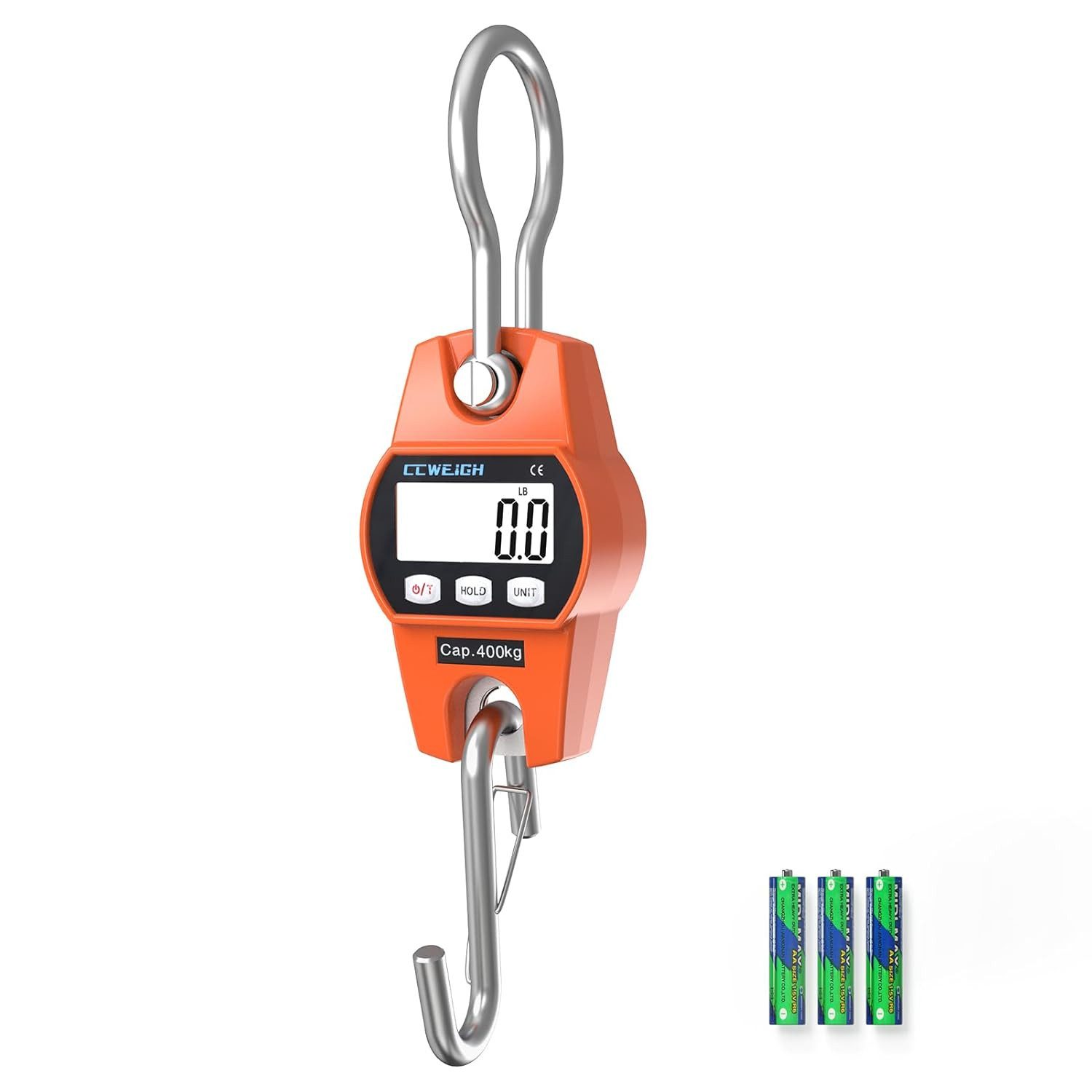 Tenlamp Kofferwaage Digitale Hängewaage 300kg/660lb LCD Kofferwaage Tragbar, Tragkraft 300 kg, (Ausgestattet mit LCD-Display mit Hintergrundbeleuchtung und Funktionstasten, können Sie die crane Skala zu verschiedenen Anlässen anwenden., 1-tlg), 660lb große Wiegekapazität