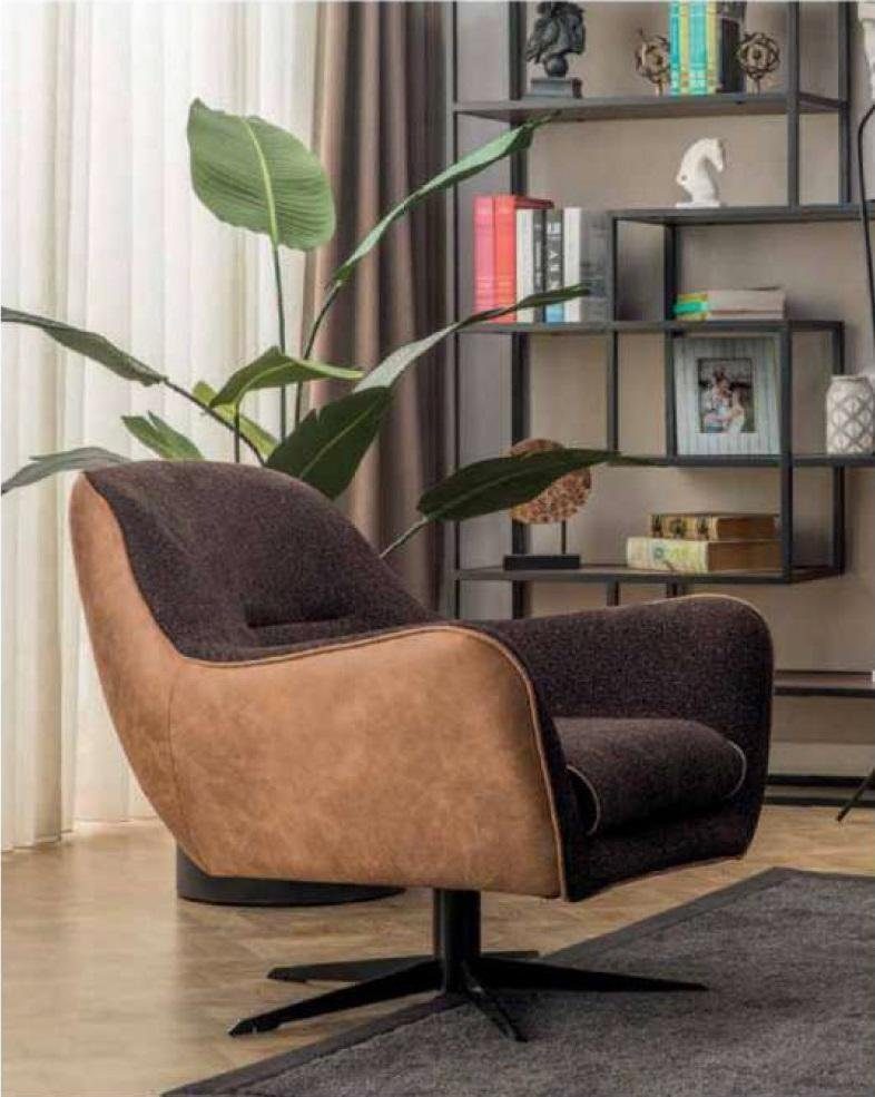 Sofagarnitur Braun, Sitzer 3 JVmoebel L-Form Luxus (L-Form Wohnzimmer-Set Kunstleder Ecksofa Zweisitzer Sessel Sessel)