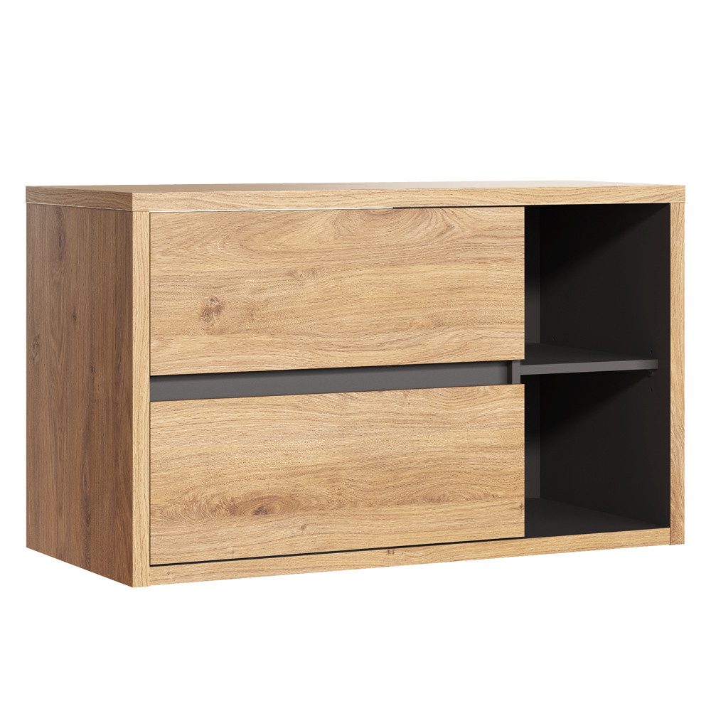 Lomadox Waschtisch DANZIG-56, unterschrank 100 cm Shetland Eiche Nb. mit Gr günstig online kaufen