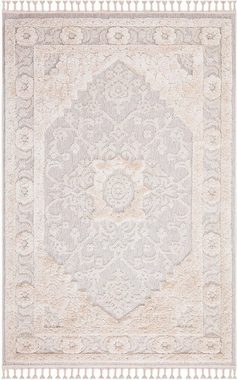 Teppich Bjelle, Home affaire, rechteckig, Höhe: 20 mm, Boho-Stil, Ornamente, Hoch Tief Struktur, mit Fransen