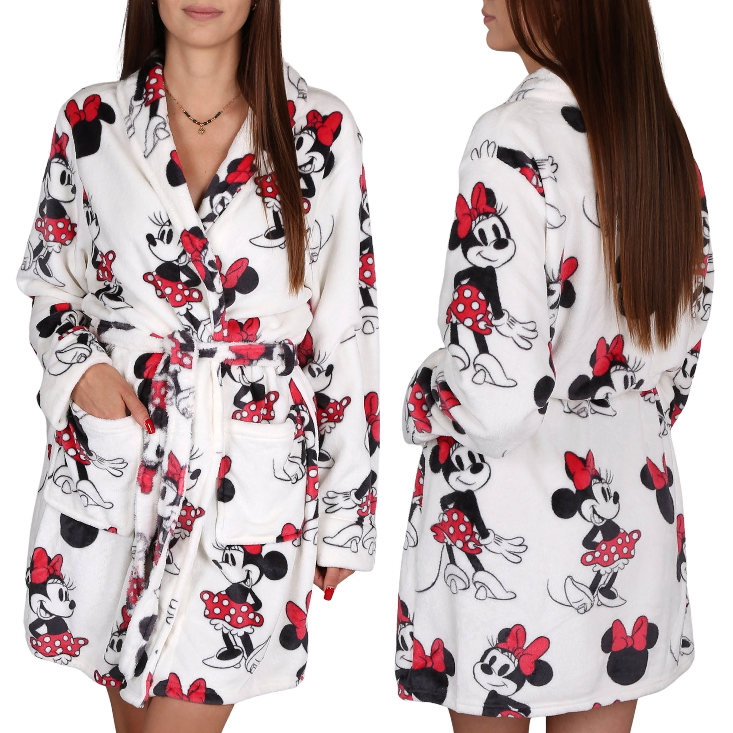 Sarcia.eu Damenbademantel DISNEY Minnie Mouse Damen Bademantel, weiß, mit G günstig online kaufen