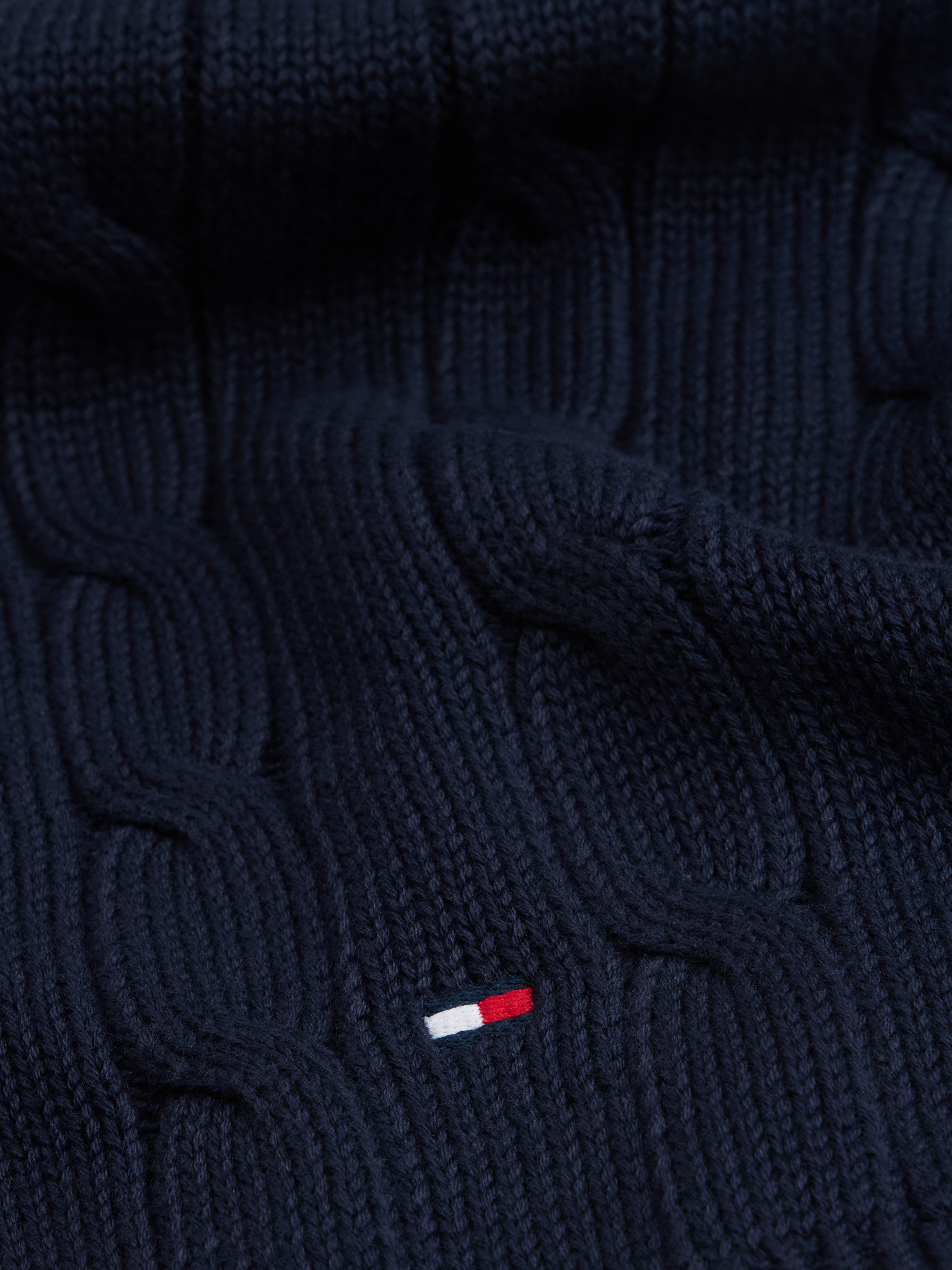 Tommy Hilfiger Strickschal ESSENTIAL CABLE SCARF, Regular fit mit Zopfstrickmuster
