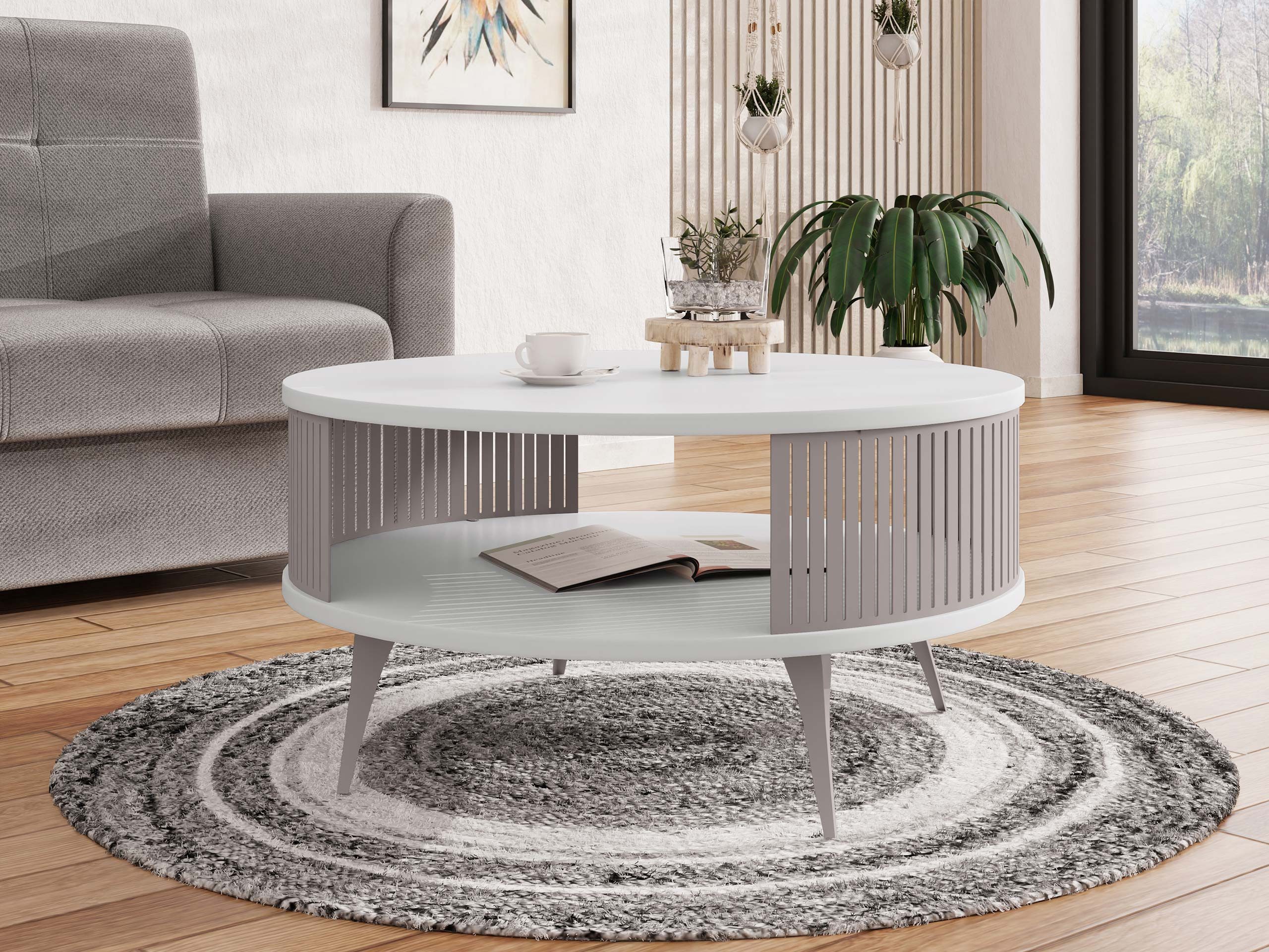 MIRJAN24 Couchtisch Roenni Cashmere, Beine und Seiten aus Stahl, 75x75x44 c günstig online kaufen