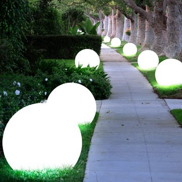 etc-shop LED Gartenleuchte, LED-Leuchtmittel fest verbaut, 10er Set LED Solar Außen Kugel Erdspieß Steck Leuchten Garten Balkon