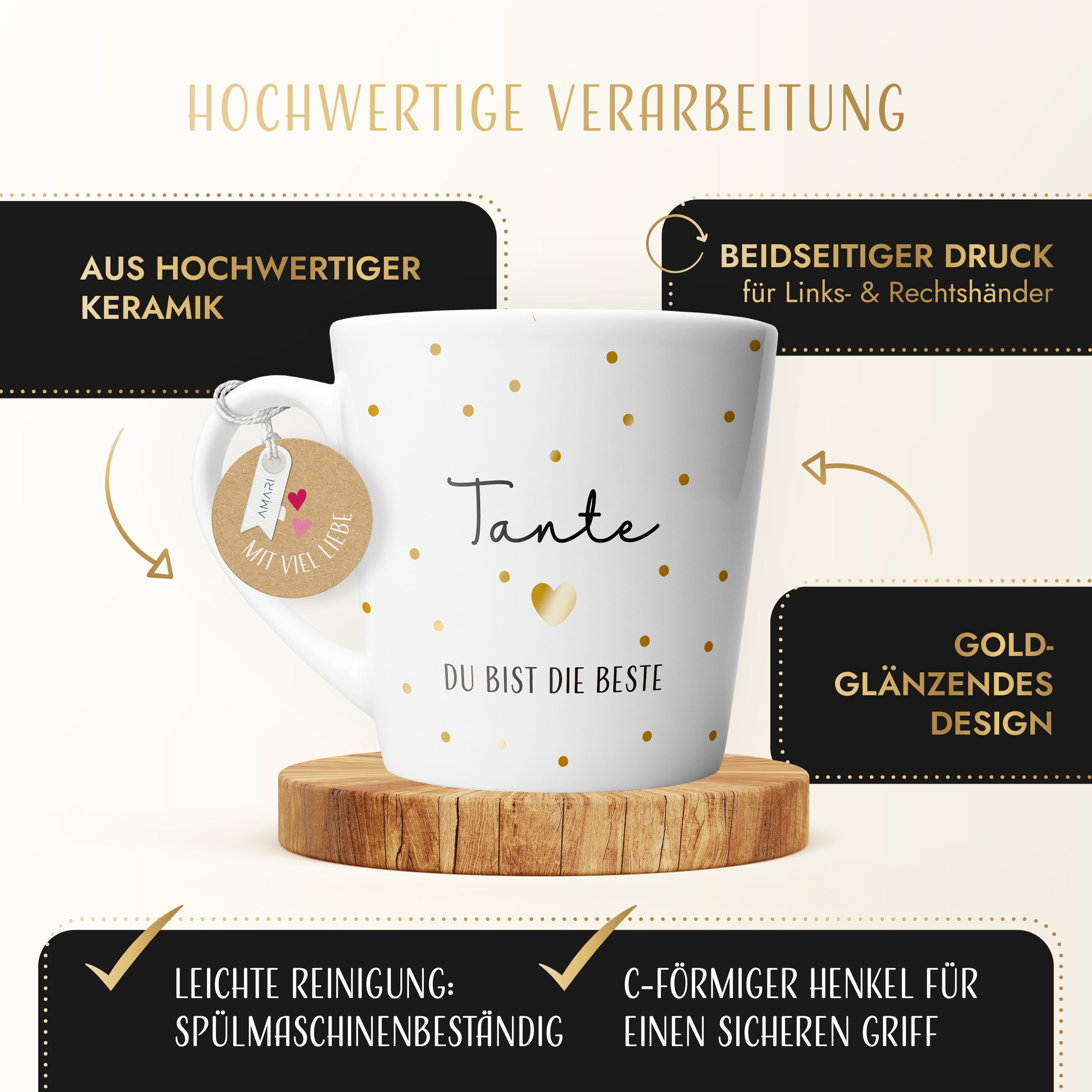 Amari Tasse AMARI ® Tante Tasse - Perfektes Geschenk für die Tante - Dankeschön, Tante 07