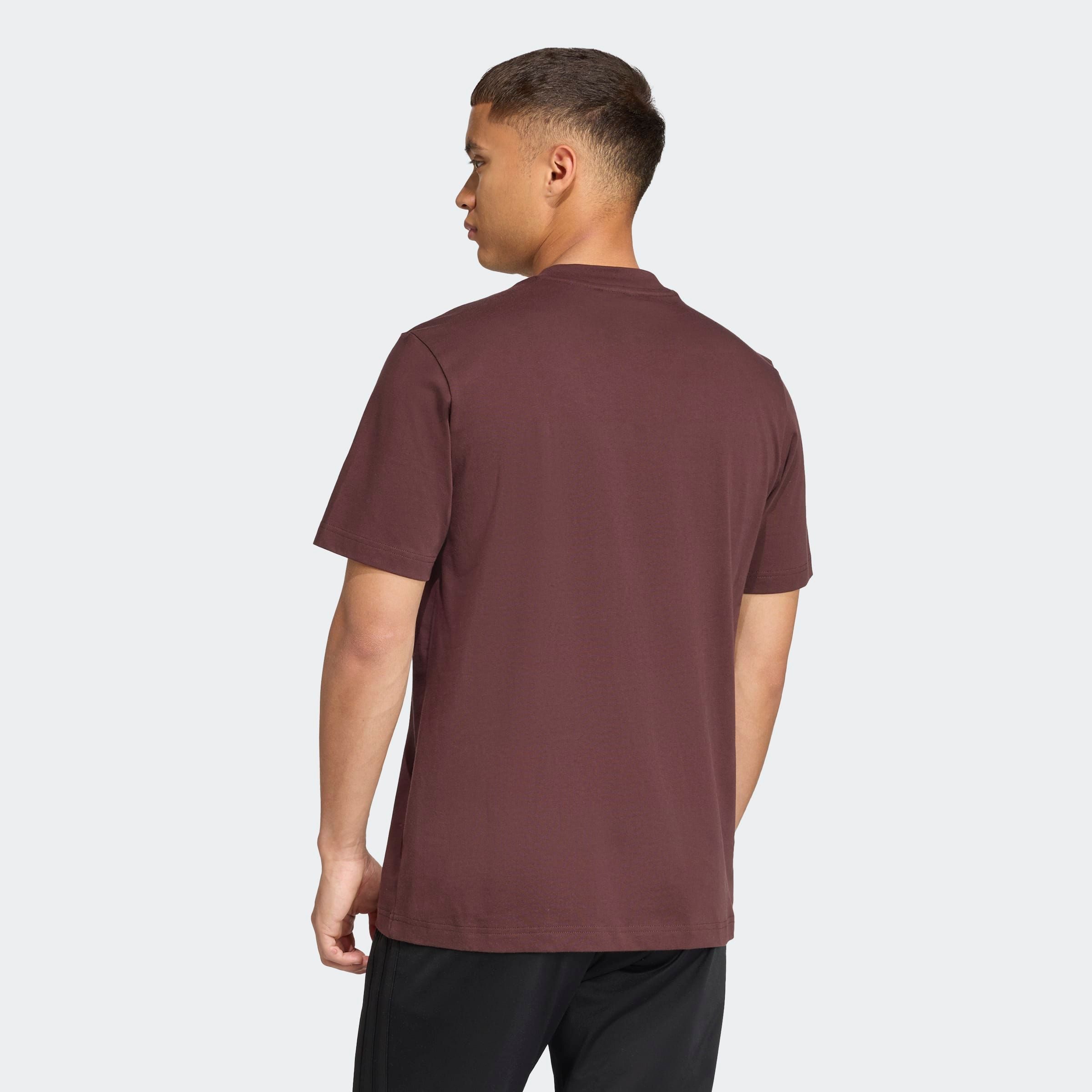 adidas Sportswear T-Shirt ESSENTIALS LINEAR SINGLE JERSEY überschnittene Schultern, Kurzarmdesign, aus Baumwolljersey