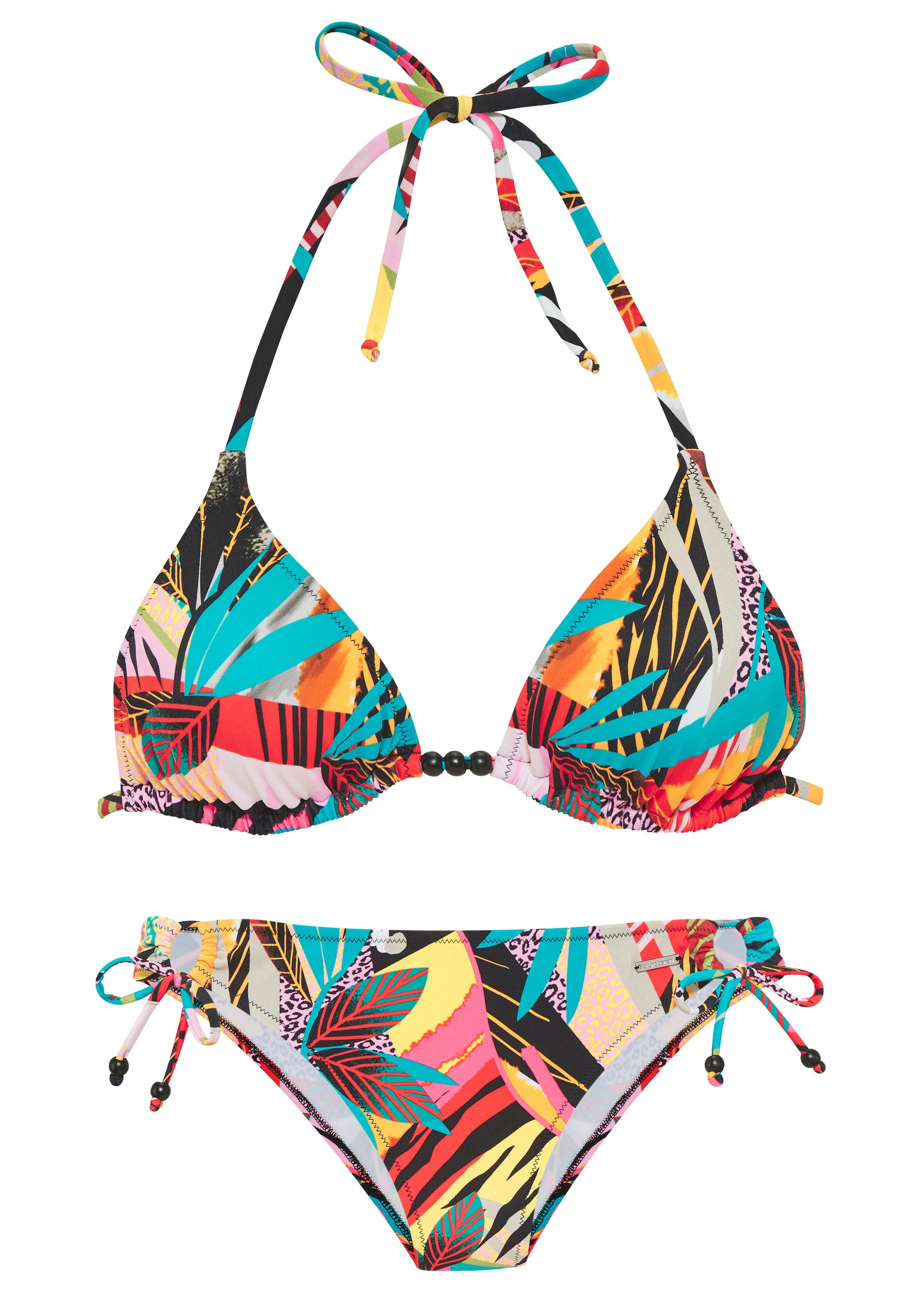Bruno Banani Triangel-Bikini Onyx (Set) mit Perlen-Accessoires günstig online kaufen