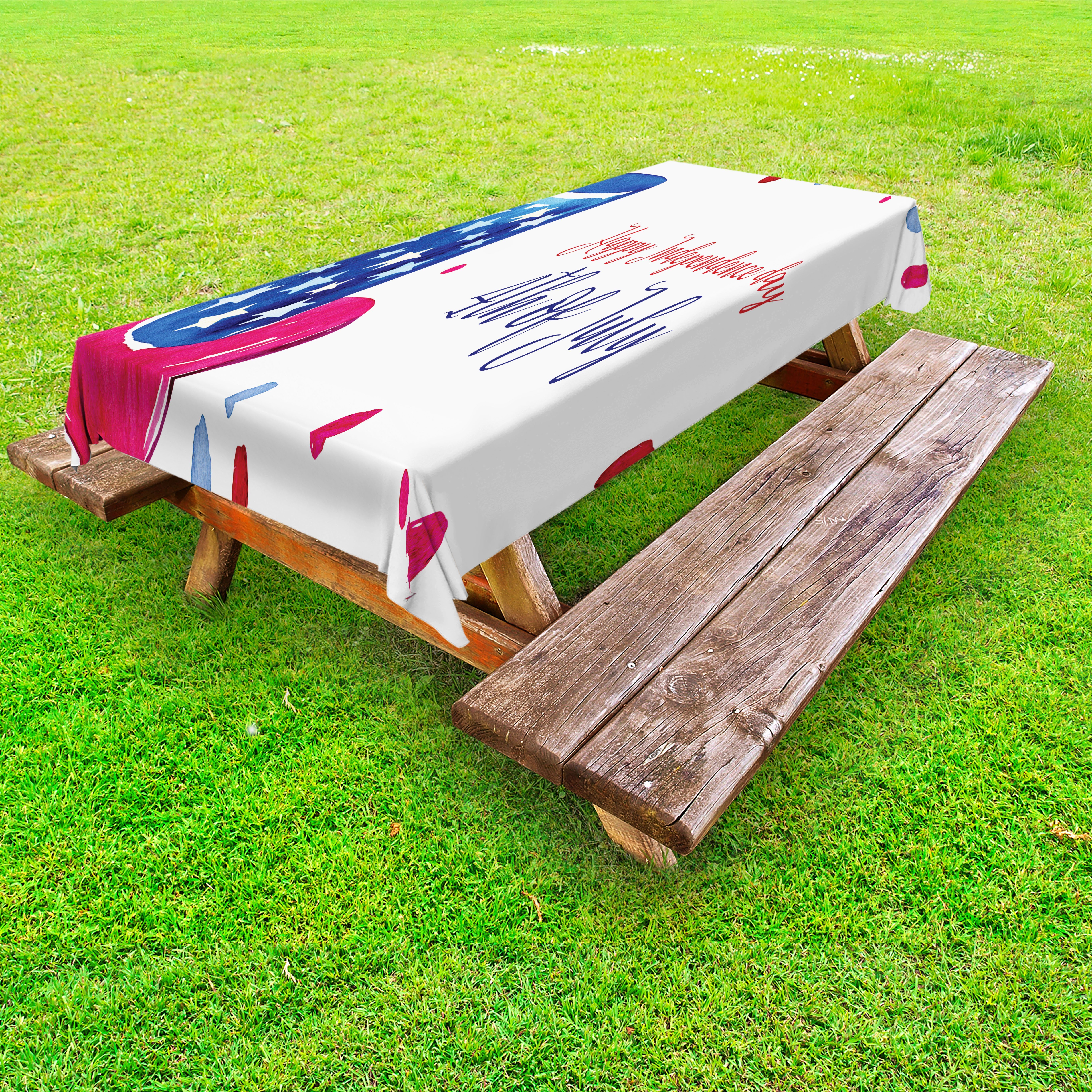 Abakuhaus Tischdecke dekorative waschbare Picknick-Tischdecke, der Flagge in Farben die Top Juli Hat 4