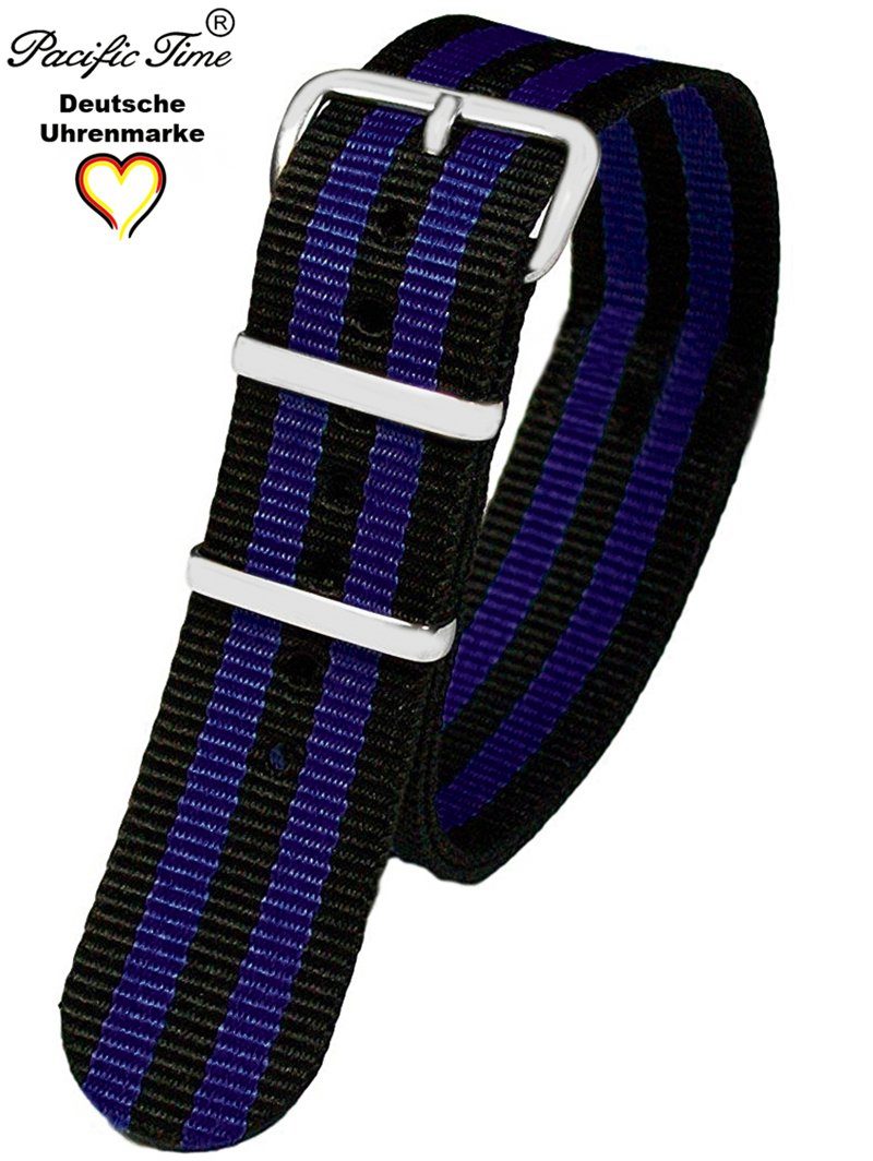 Pacific Time Uhrenarmband Wechselarmband Textil Nylon 16mm, Gratis Versand – Bild 3 von 5