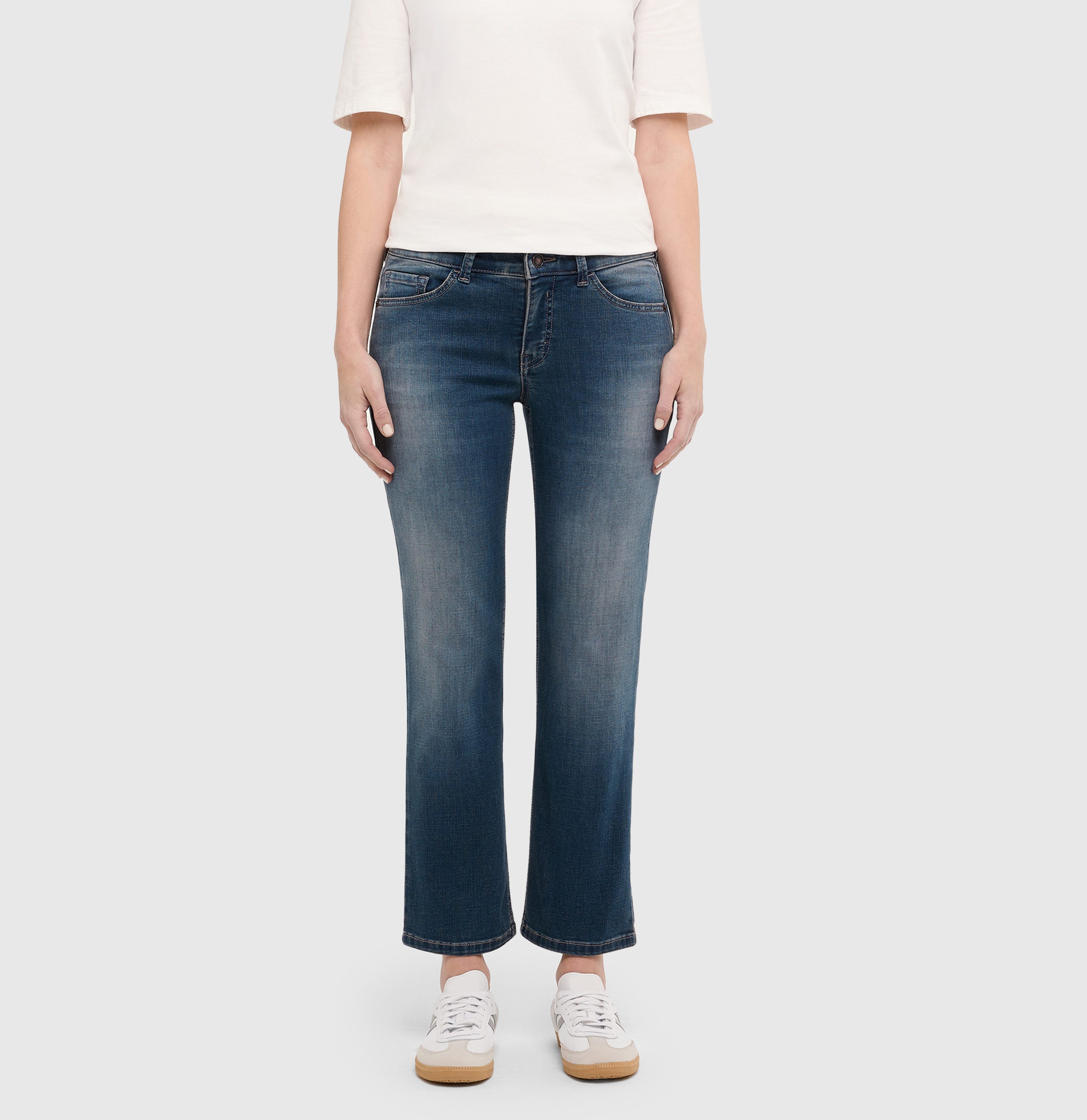 MAC Slim-fit-Jeans CARRIE straight Atmungsaktiver Ganzjahres-Denim
