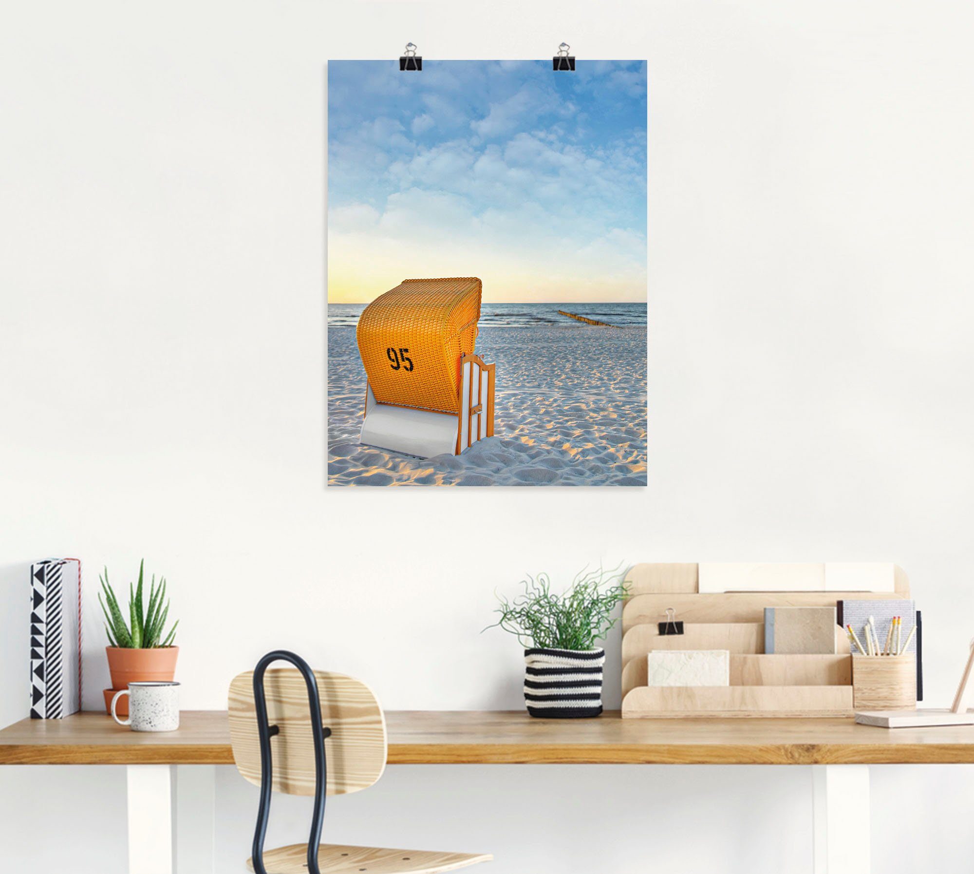 Artland Wandbild Ostsee7 - Strandkorb, (1 Poster Größen Alubild, Leinwandbild, versch. oder als in Wandaufkleber St), Strand