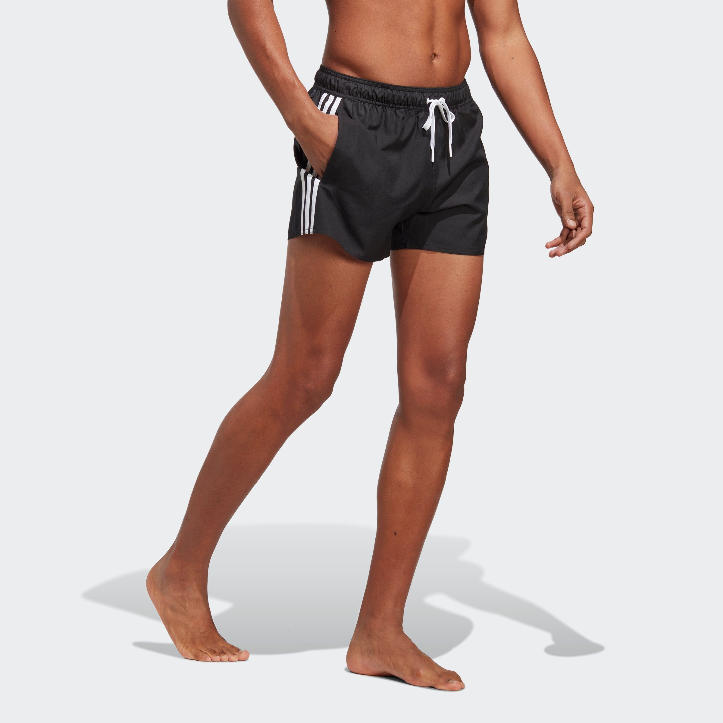 Black 3STREIFEN (1-St) Performance Badehose / White adidas CLX