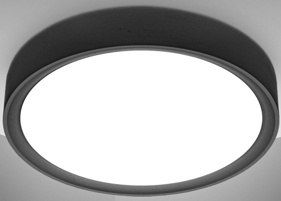 B.K.Licht LED Deckenleuchte BK_DL1434 LED Deckenlampe, Ø25cm, Schwarz, neutralweißes  Licht, LED fest integriert, Neutralweiß, 12 Watt, 1.200 Lumen, 4.000 Kelvin