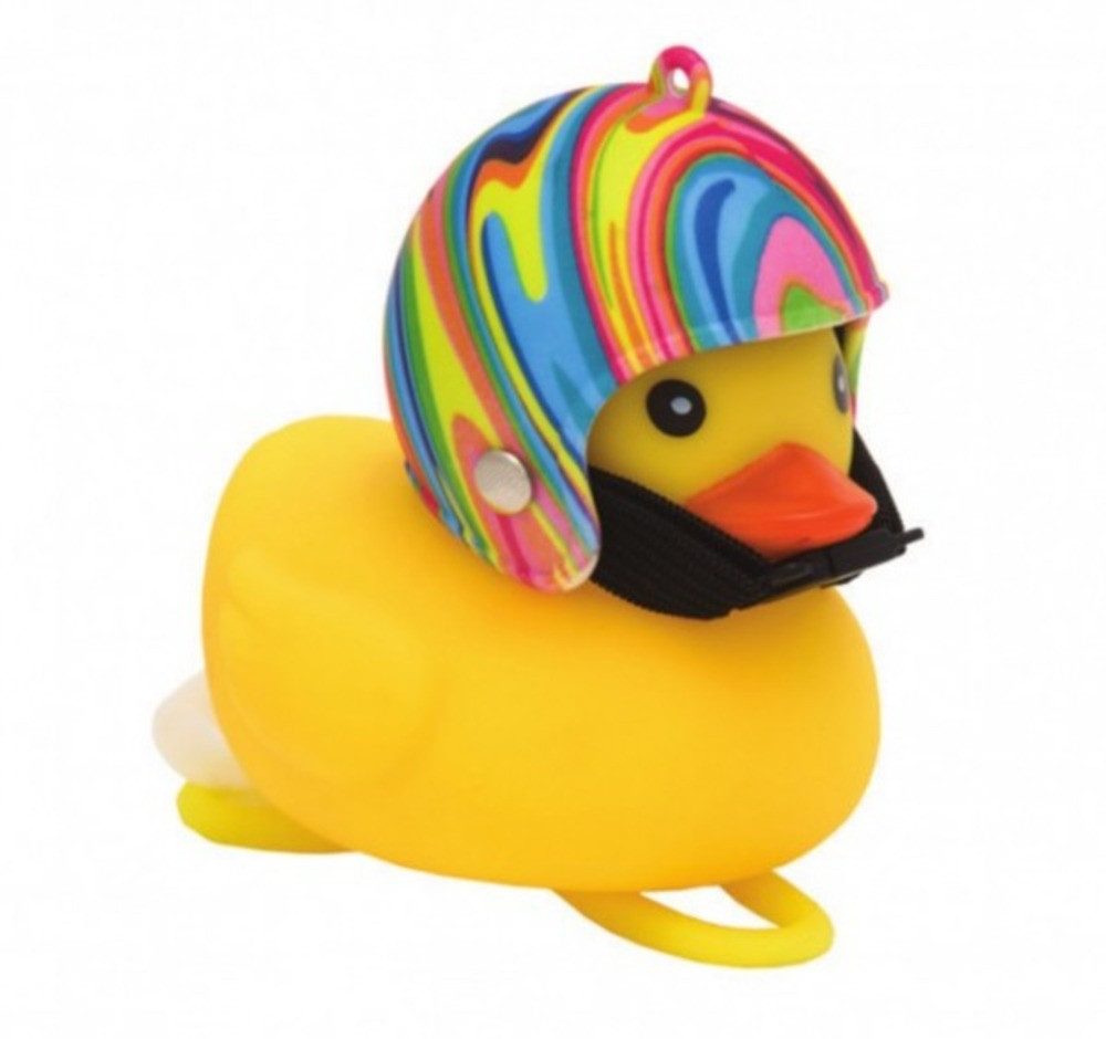 liix Fahrradklingel Deko Duck Racing "Colour Splash", Rainbow, Oil Slick, Fahrradhupe