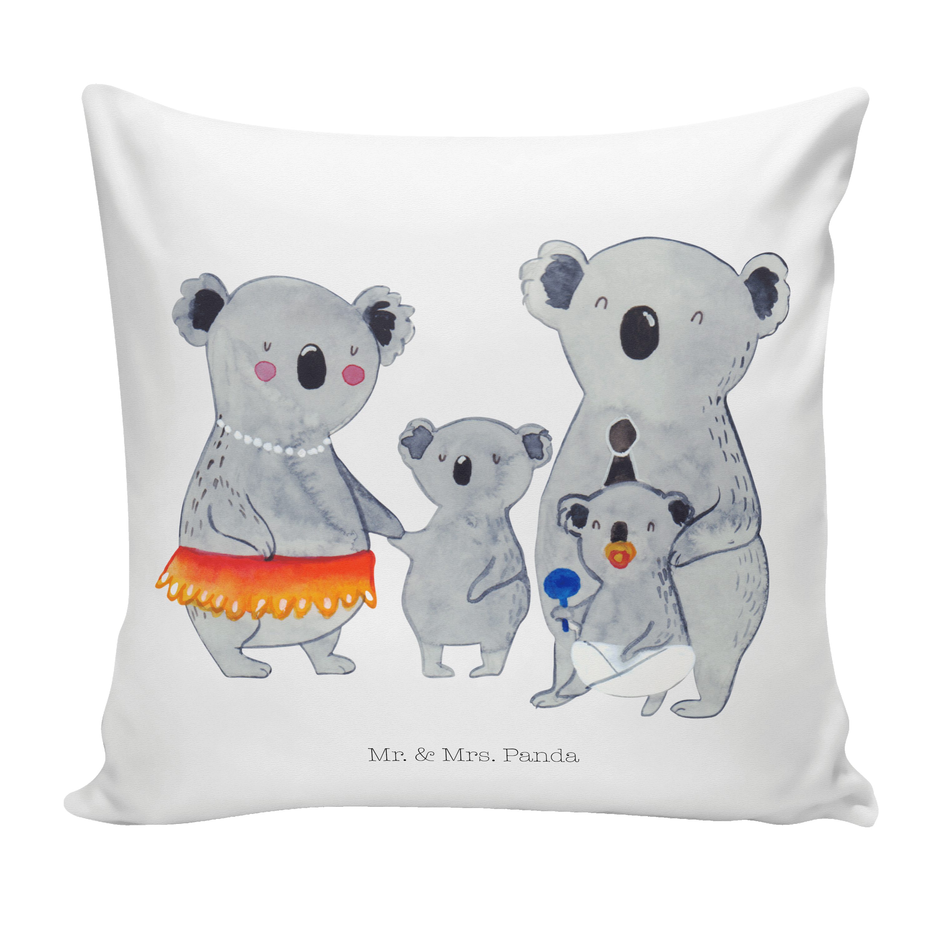 Mr. & Mrs. Panda Dekokissen Koala Familie - Weiß - Geschenk, Kopfkissen, Papa, Schwester, Geschwi
