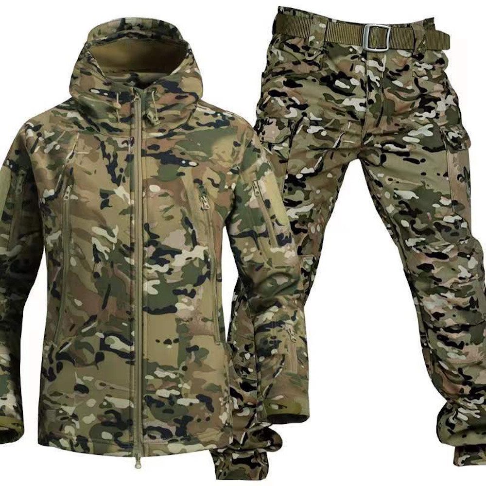 Military-Jacke Wasserdichte Fleece Winterhose + Jacke, Camouflage BW Spezialkräfte