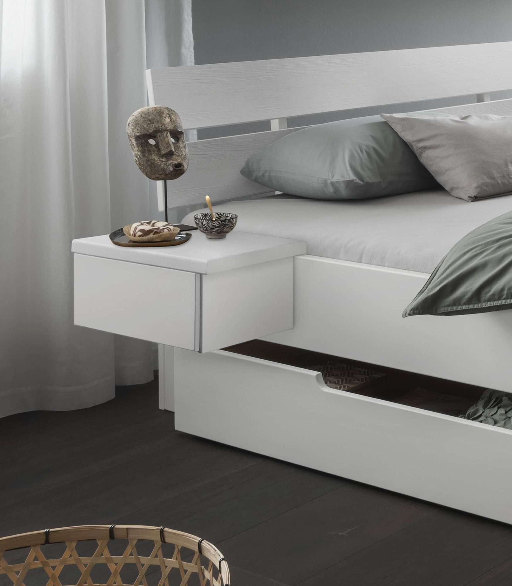 Home affaire Nachttisch Progress Bettablage Links, Hängeschrank, Nachtkonsole, mit Schubkasten, Hängend, FSC Zertifiziertes Kiefer Massivholz