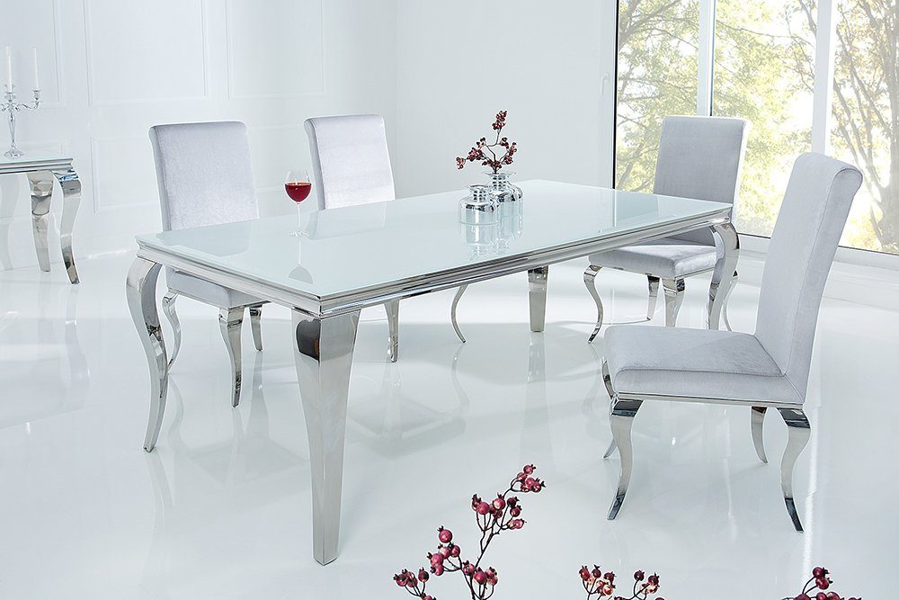riess-ambiente Esstisch MODERN BAROCK 180cm weiß / silber (Einzelartikel, 1 günstig online kaufen