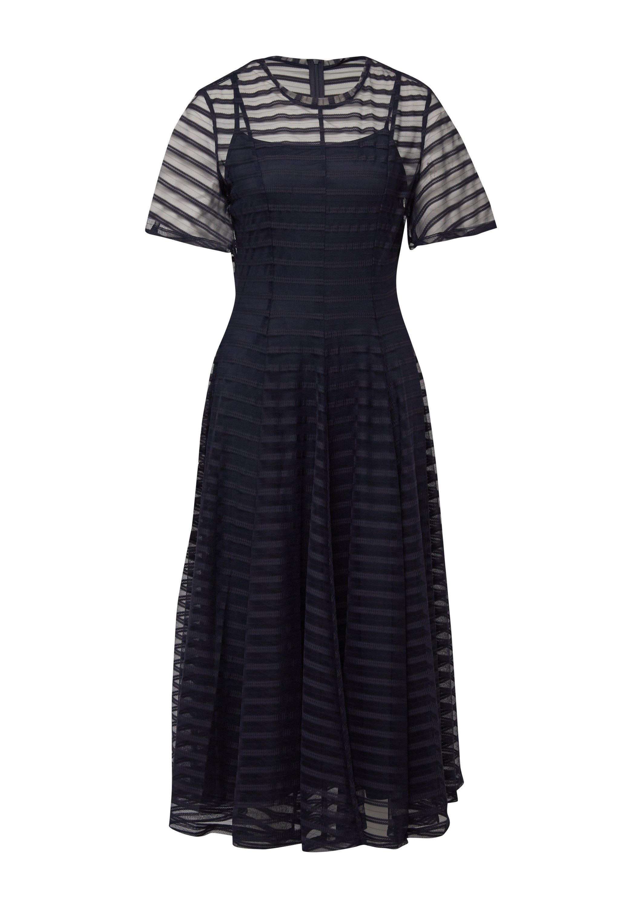 s.Oliver Midikleid Kleid Maxikleid aus Mesh mit Reißverschluss und weiten Ä günstig online kaufen