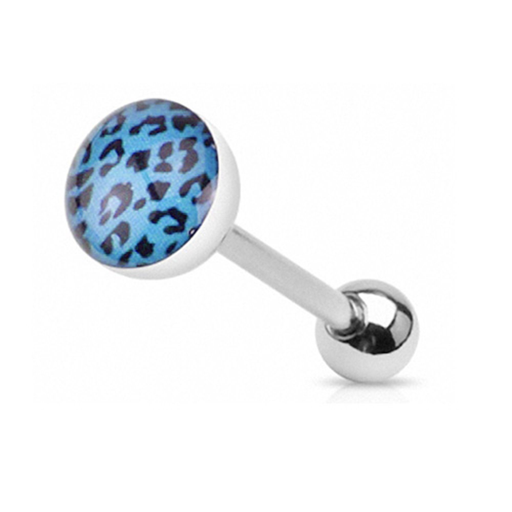 Taffstyle Piercing-Set Tragus Stecker Blau Barbell Zungenpiercing Intim Leopard Brust Ohr Piercingfaktor Ohr Ball, Helix Logo Oral Epoxy Kugel Stab