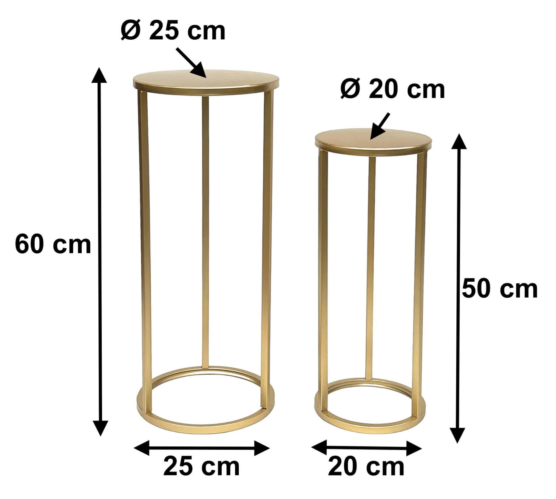 DanDiBo Blumenhocker Blumenhocker 96510 Rund Gold 2er Set, 2er Set Metall Blumenständer