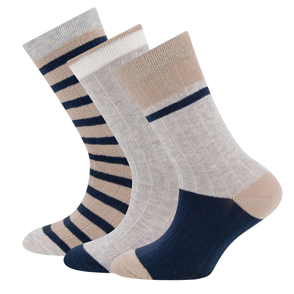 Socken Socken 3er Pack Rippe/Ringel