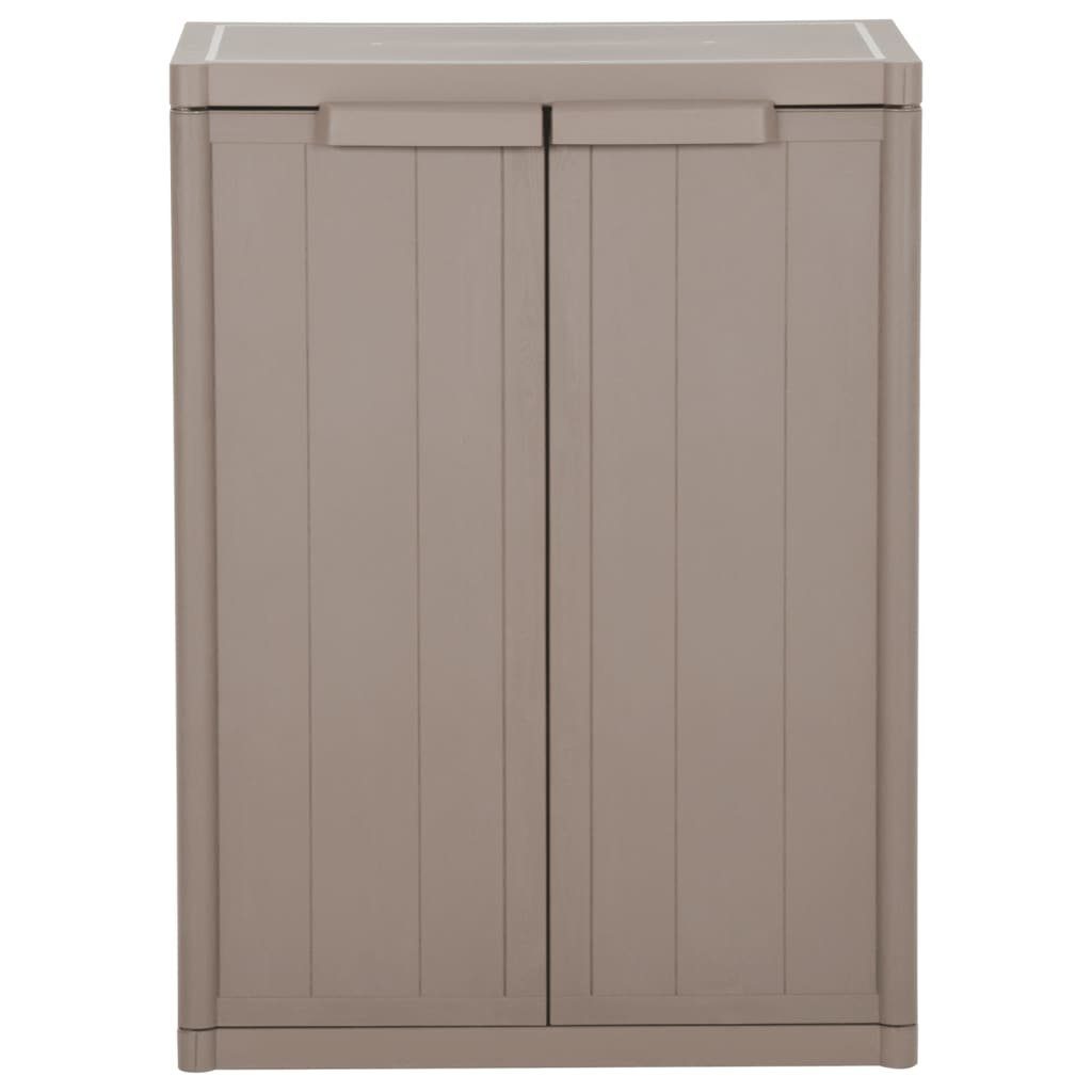 DOTMALL Werkzeugschrank PP Fächerschrank 65x45x88 Garten-Lagerschrank Braun cm