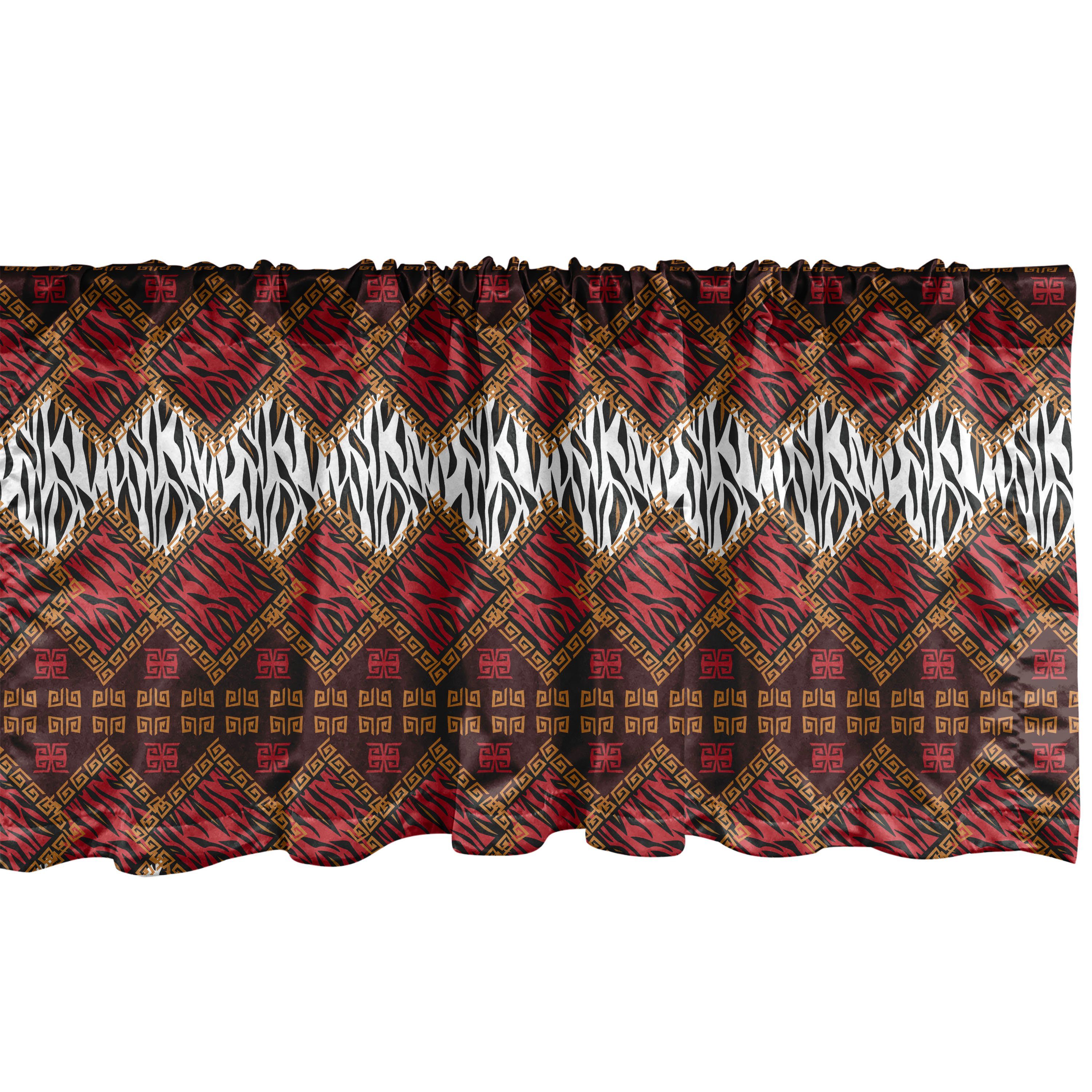 Scheibengardine Vorhang Volant für Küche Schlafzimmer Dekor mit Stangentasche, Abakuhaus, Microfaser, afrikanisch Wildlife Tierhaut