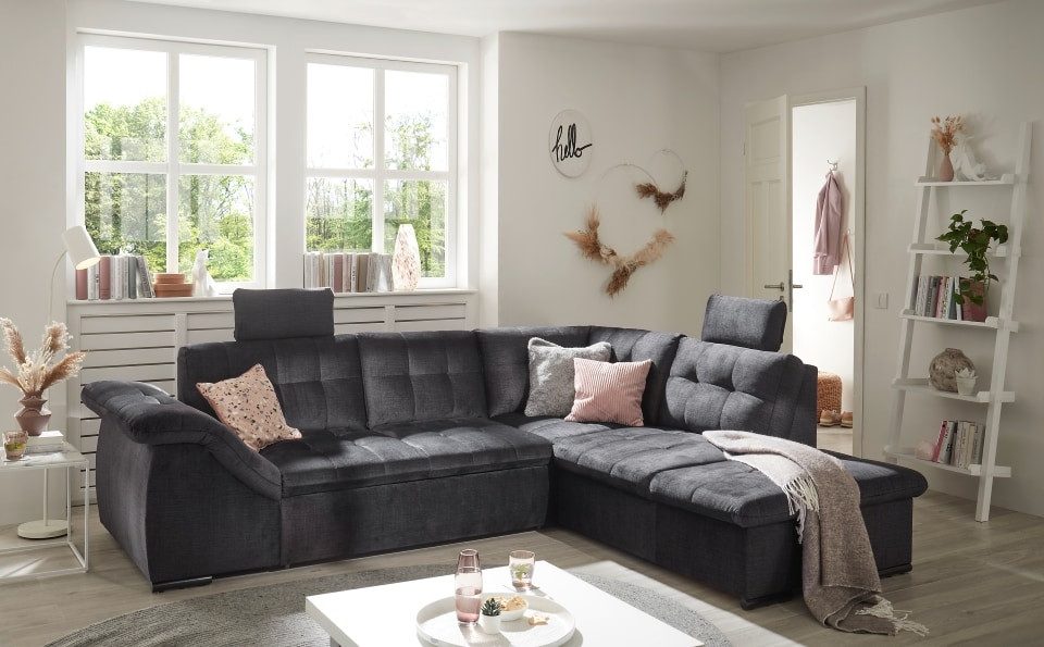 ED EXCITING DESIGN Ecksofa "Estrella L-Form", mit Bettfunktion, Bettkasten, günstig online kaufen
