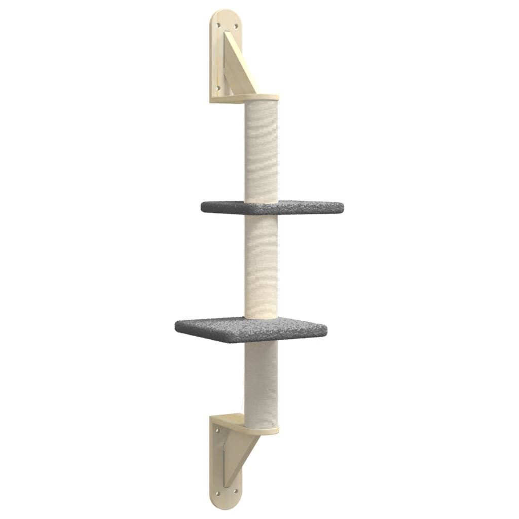 vidaXL Kratzbaum, Kratzbaum mit Kratzsäule Wandmontage Dunkelgrau 108 cm