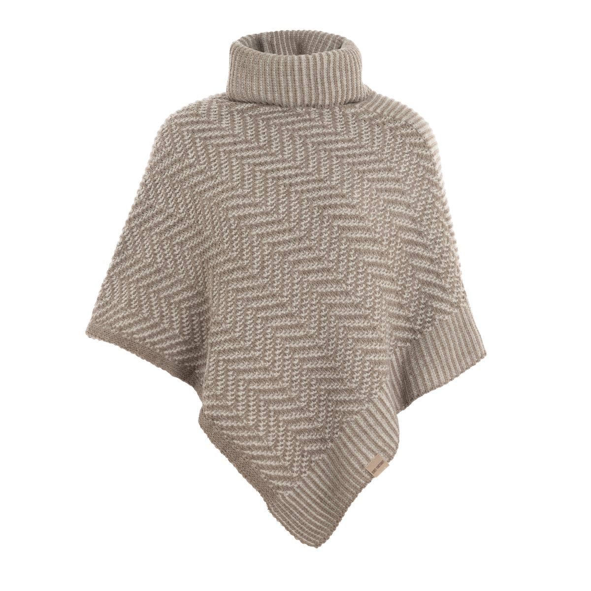 Knit Factory Poncho Amber Gestrickter Poncho Marron/Iced Clay (1-St) Strick Poncho für Frauen