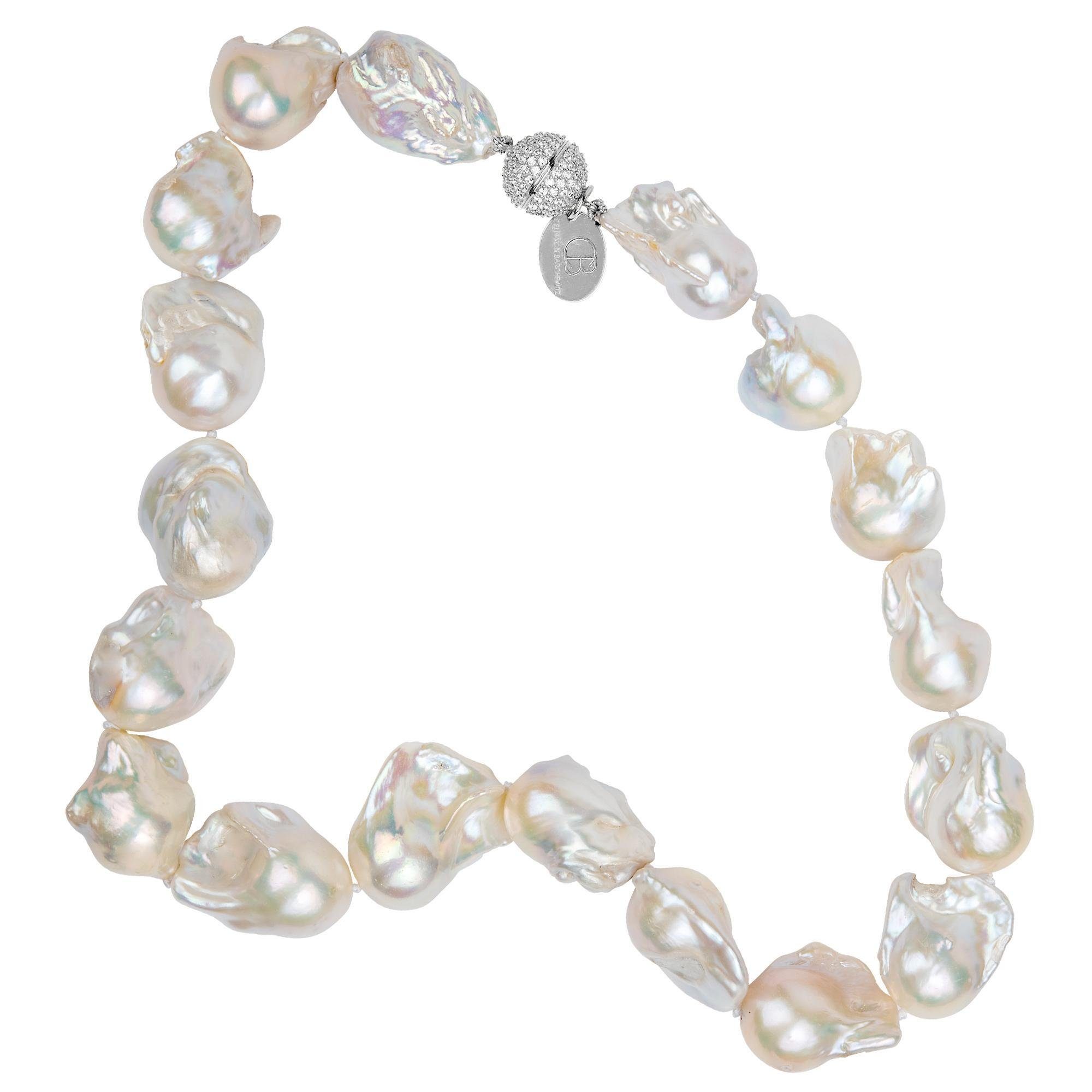 Célia von Barchewitz Perlenkette Perlenkette Damen gold / silber BAROCK- Perlenkette (1-tlg), mit EDEL-Magnet. Designer-Schmuck mit echten  Süßwasserzuchtperlen.