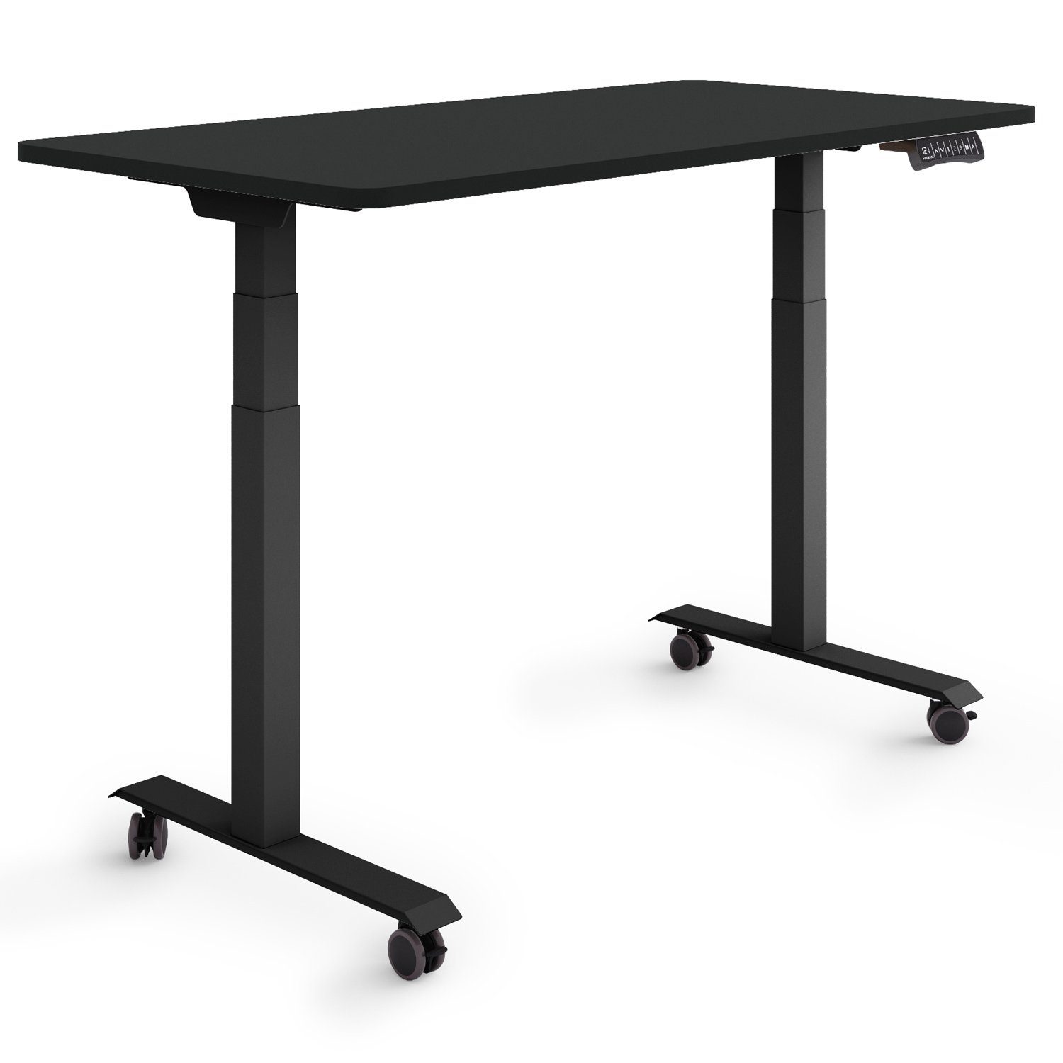 cm Rahmen: auf 120 / Germany, 60,5 x cm Schwarz Schreibtisch ESMART Tischplatte: Rollen Höhe: 125,5 ESMART - Schwarz 60