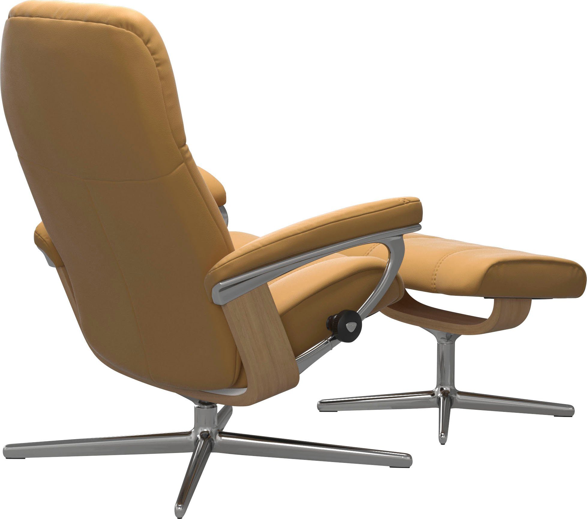 Holzakzent M Hocker), mit Base, mit Stressless® S, Relaxsessel Cross Relaxsessel Consul & (Set, Eiche Hocker, mit L, Größe