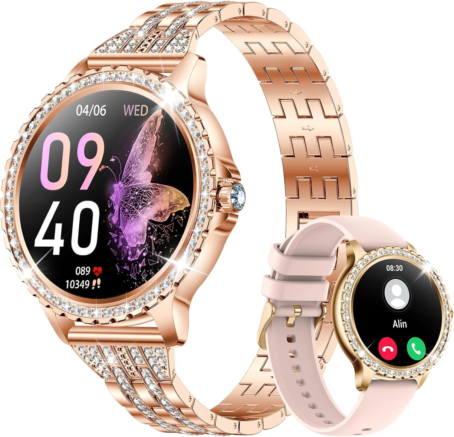 CIVO I58 Smartwatch (3,6 cm, android ios), Damen Smartwatch mit 1.32" HD Display, Bluetooth Anrufen