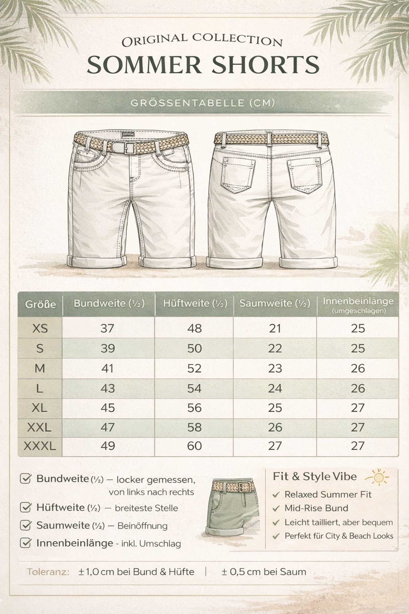 SUBLEVEL Shorts Damen Bermudas kurze Hose Baumwolle Jeans Sommer Chino Stoff