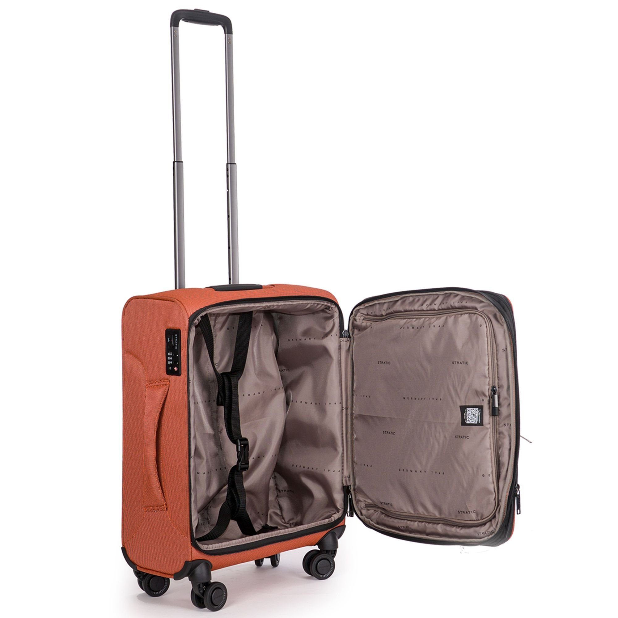 Stratic Handgepäck-Trolley Bendigo Light Plus, 4 Rollen, Polyester rosso-clay