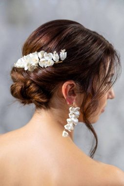 Brautkrone Diadem Haarkamm Braut Schmuck Hochzeit Hochzeitsschmuck (1 Stück, 1-tlg., 1-teilig), handgefertigt