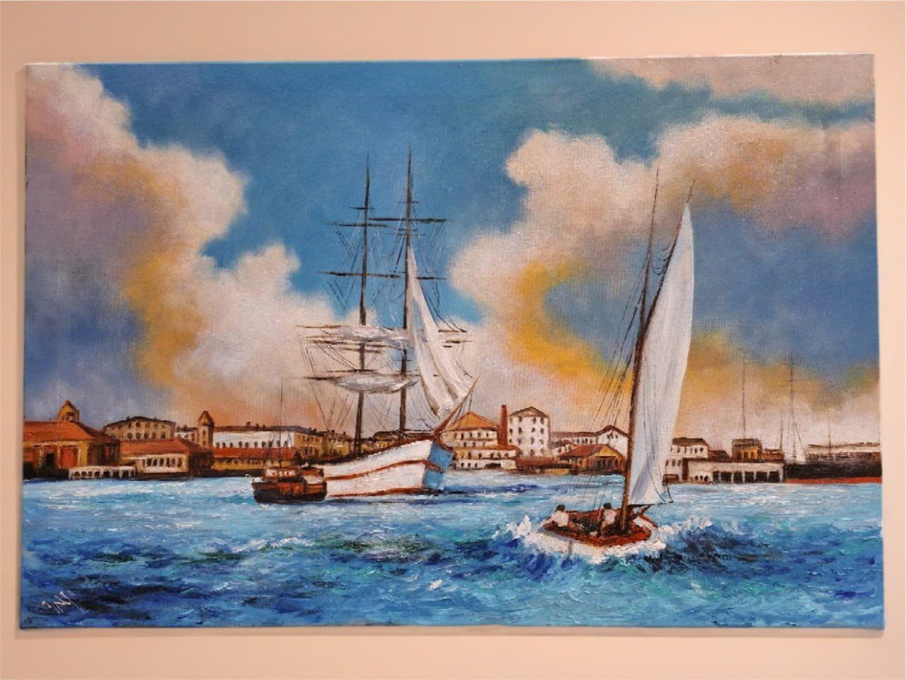 Xlmoebel Gemälde Minimalistische Ölgemälde mit klaren geometrischen Linien Sofort, Hergestellt in Europa