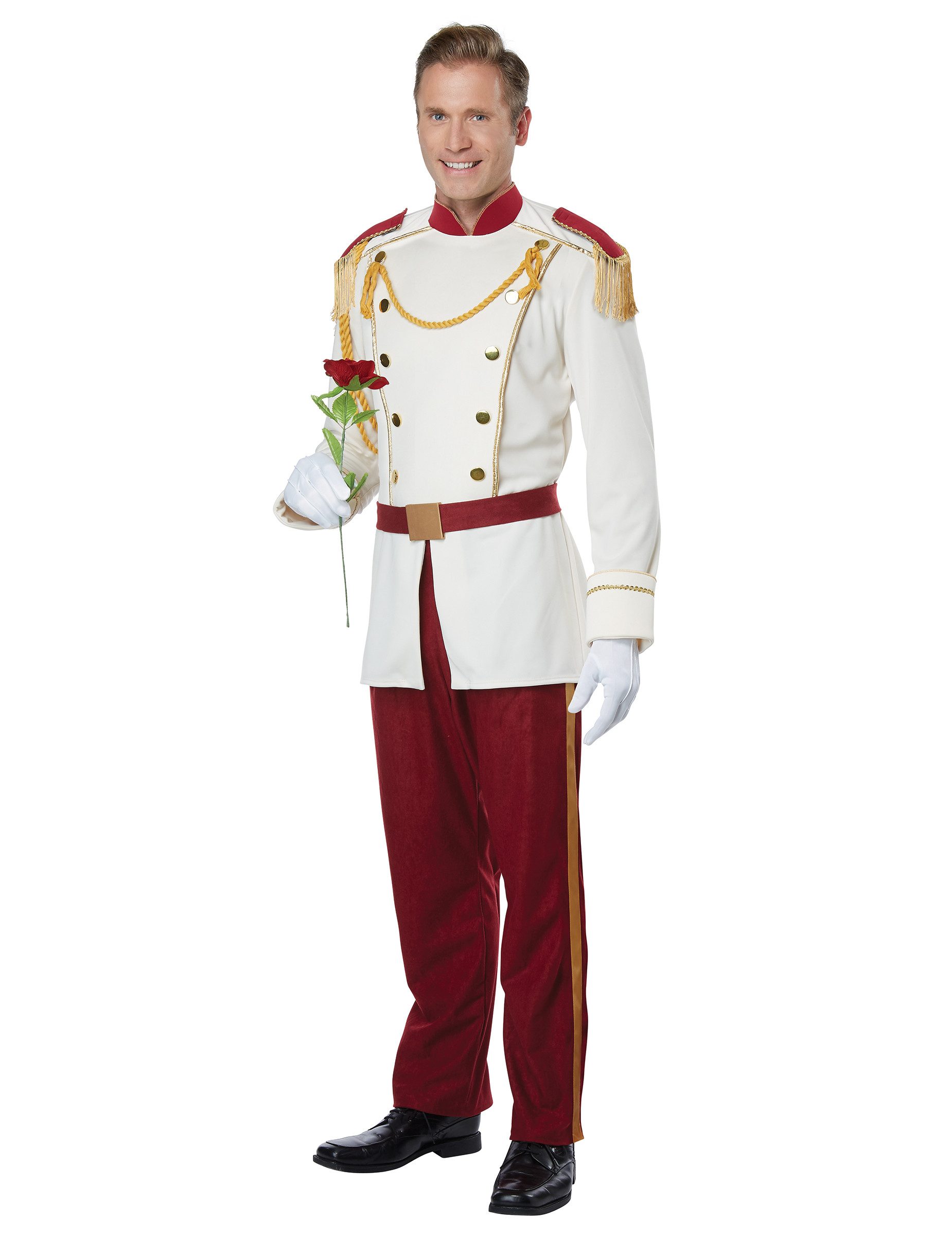 California Costumes Kostüm Märchenhaftes Prinzenkostüm für Herren weiss-rot-gold