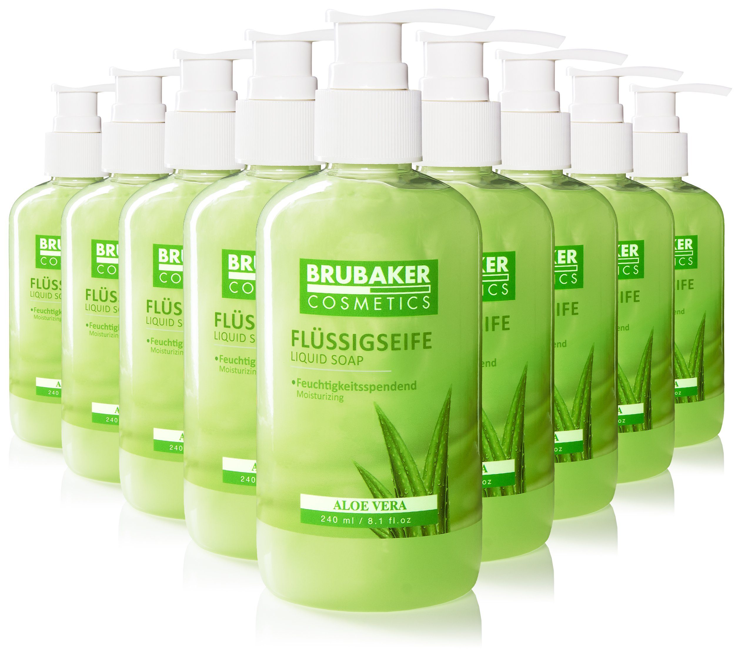 BRUBAKER Handseife Flüssigseife mit Aloe Vera Duft, 30-tlg., feuchtigkeitsspendend, Seife flüssig im praktischen Spender
