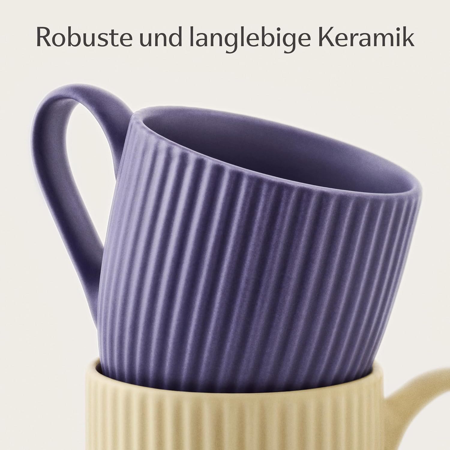Cosumy Espressotasse Espressotassen Set 6er Bunt Pastell 90 ml mit Untertassen Mokkatassen, 12-tlg., Keramik, Handgefertigt, dickwandig, spülmaschinen- & mikrow – Bild 4 von 5