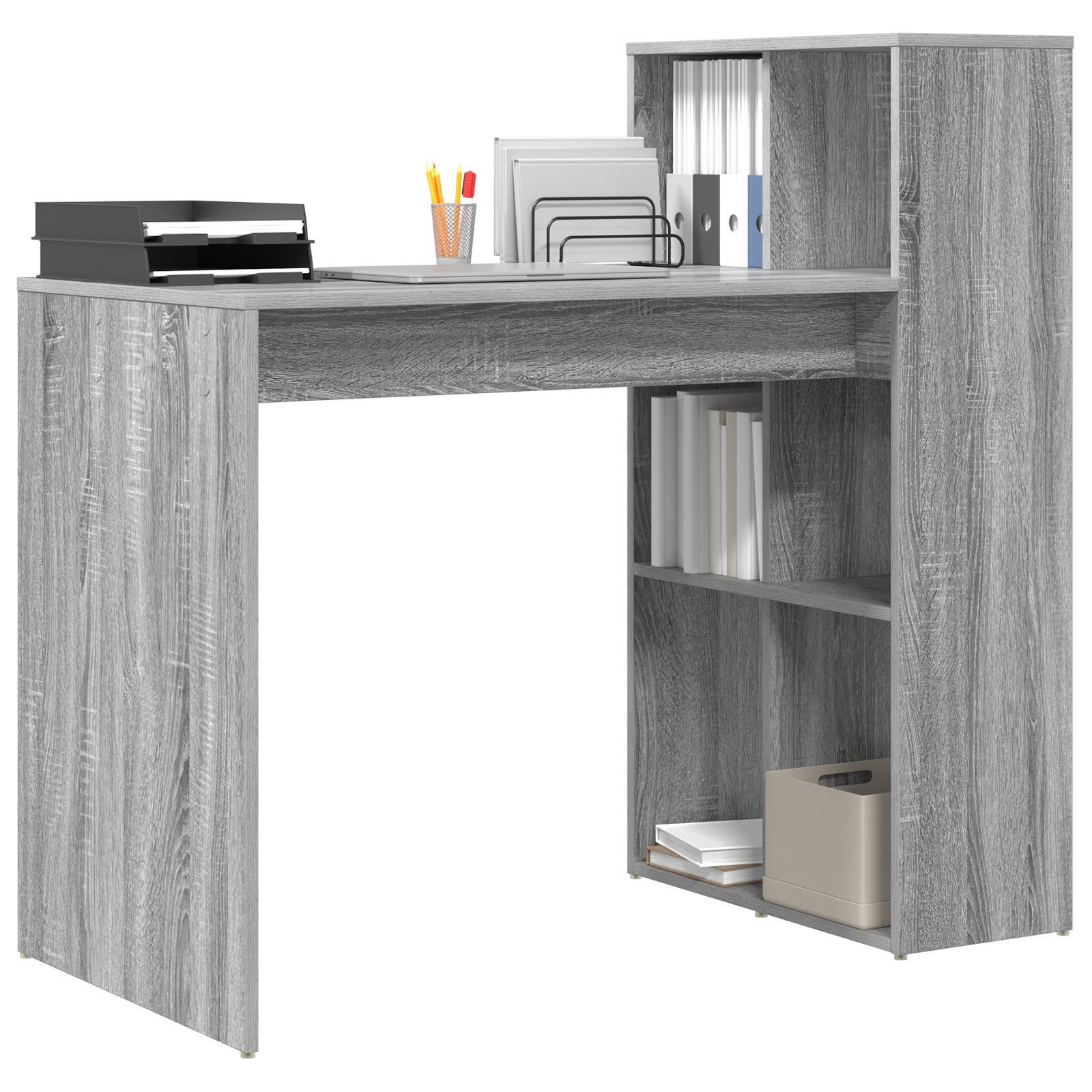 vidaXL Schreibtisch Schreibtisch Grau Sonoma Spanplatte, günstig online kaufen