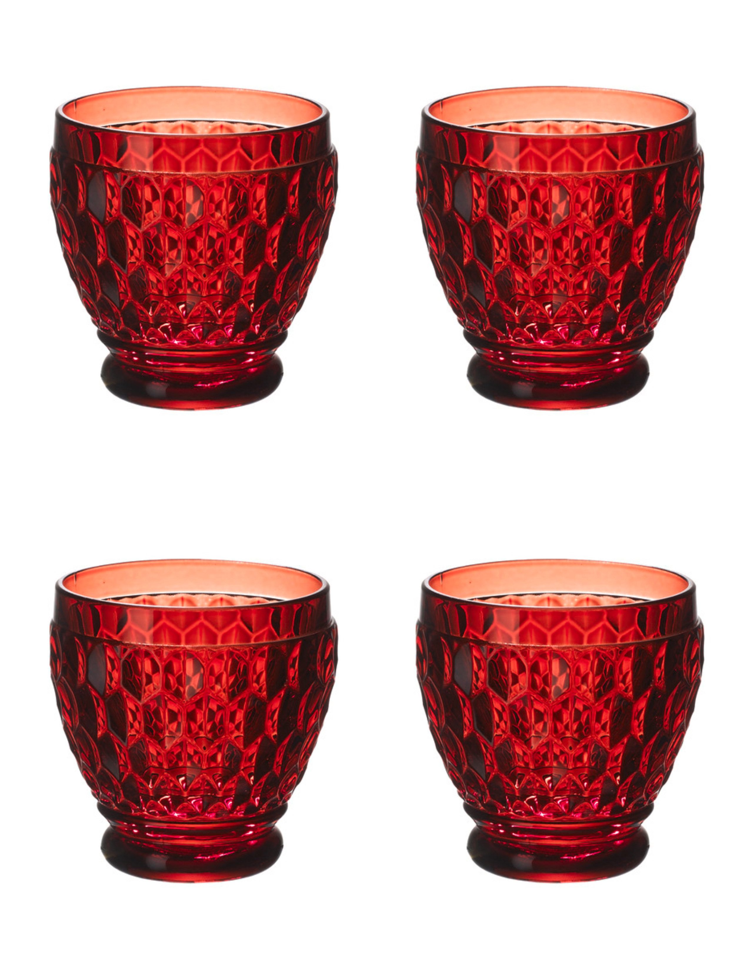 Villeroy & Boch Schnapsglas Boston Coloured, Kristallglas, Spülmaschinengeeignet, Rot, Motiv: Boston