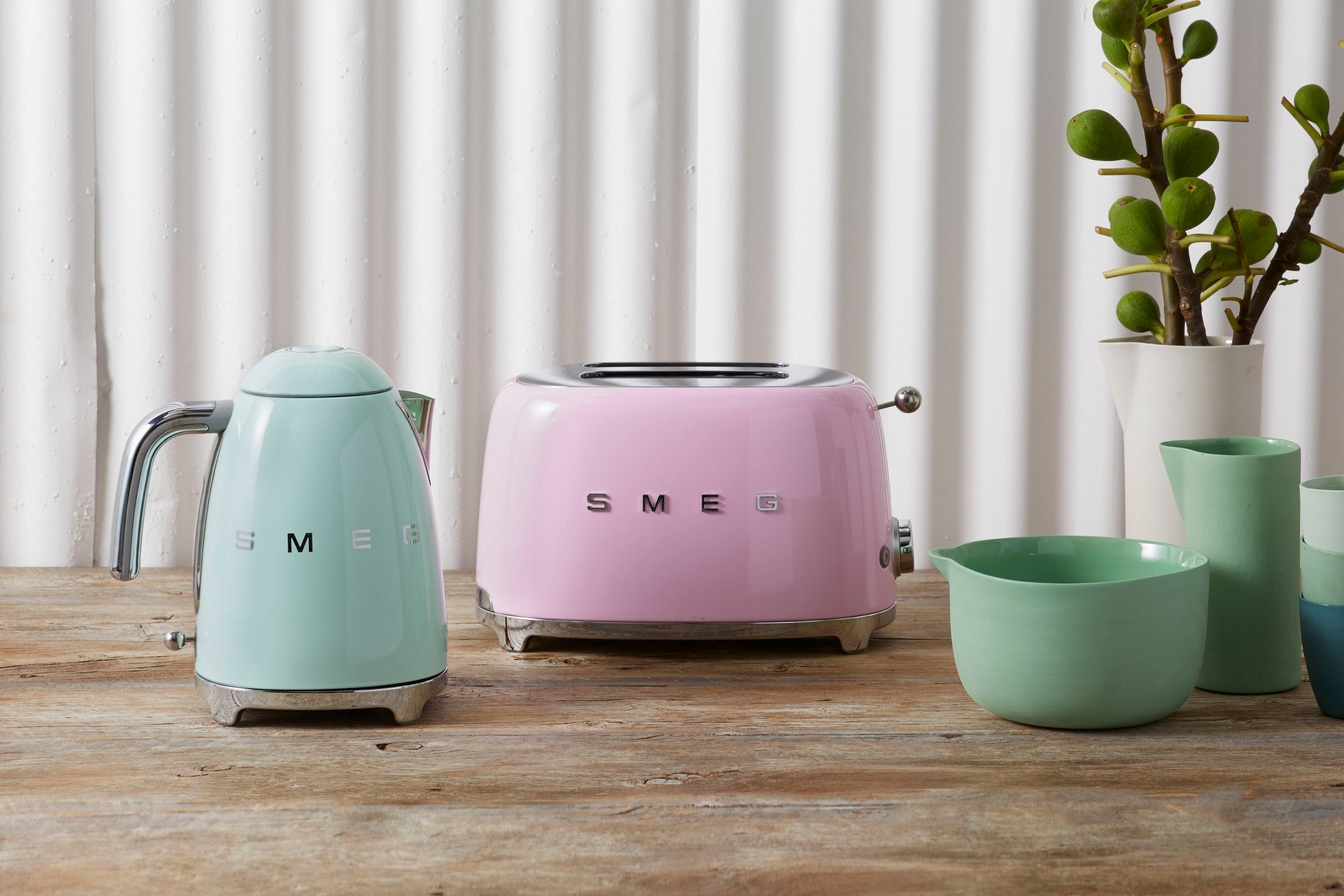 Smeg Toaster TSF01PKEU, 2 kurze Schlitze, für 2 Scheiben, 950 W